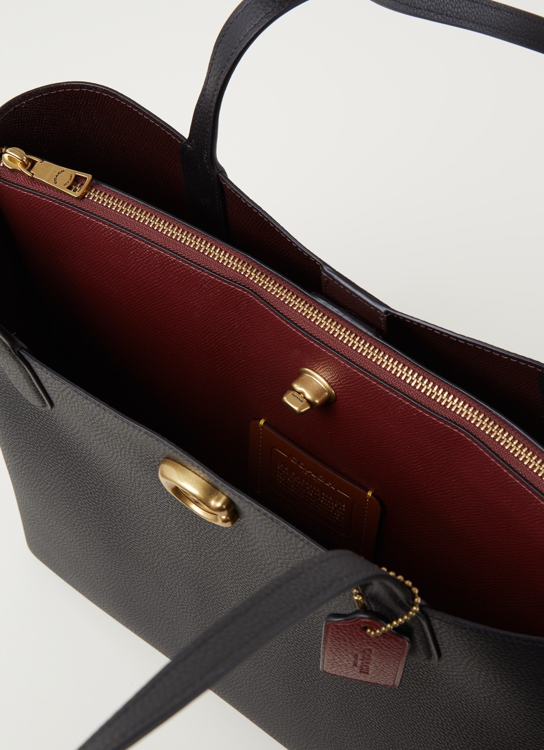 Coach Willow schoudertas van leer - detail 4 zwart