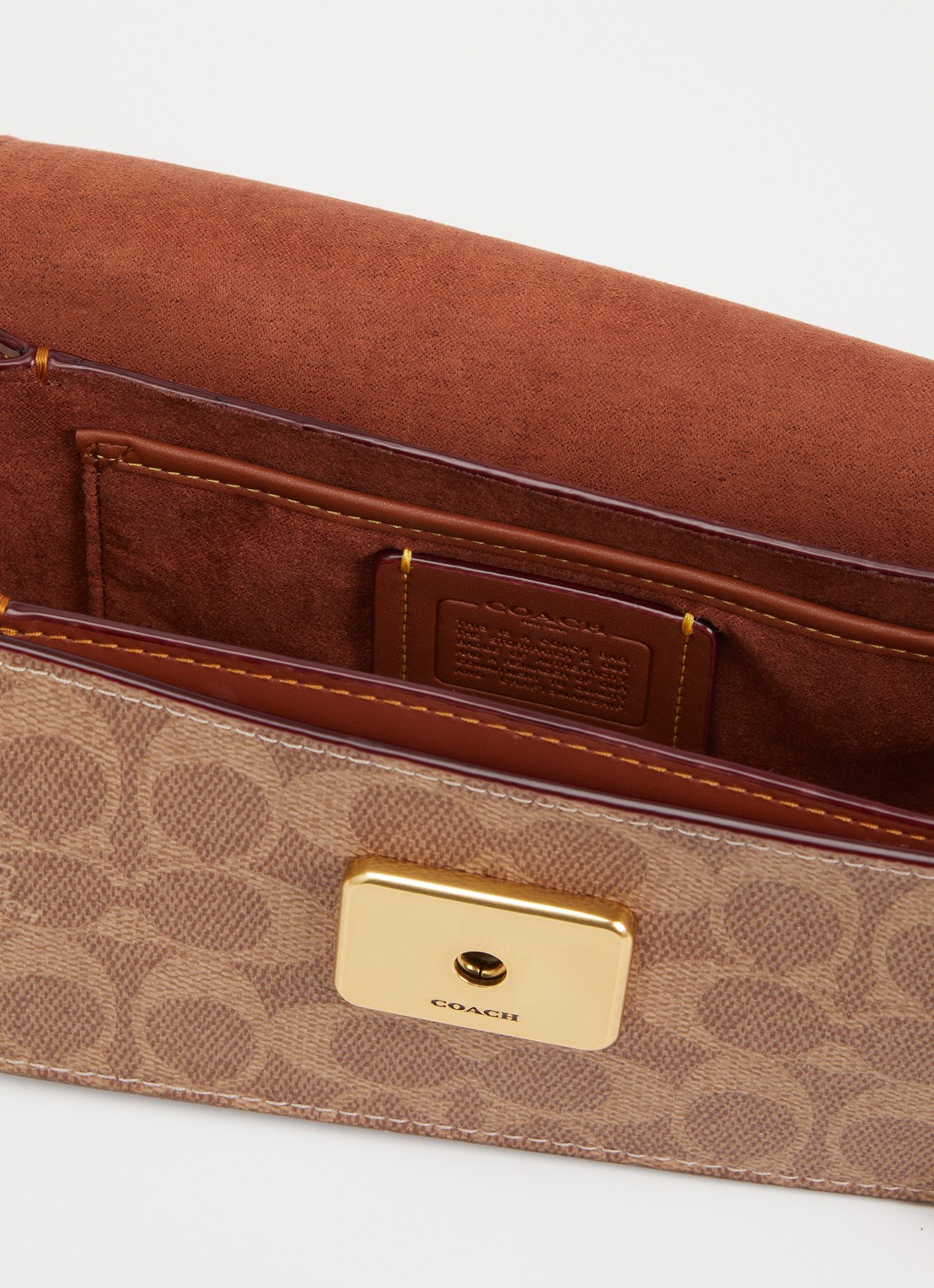 Coach Zoe schoudertas van leer met logoprint - detail 5 roodbruin