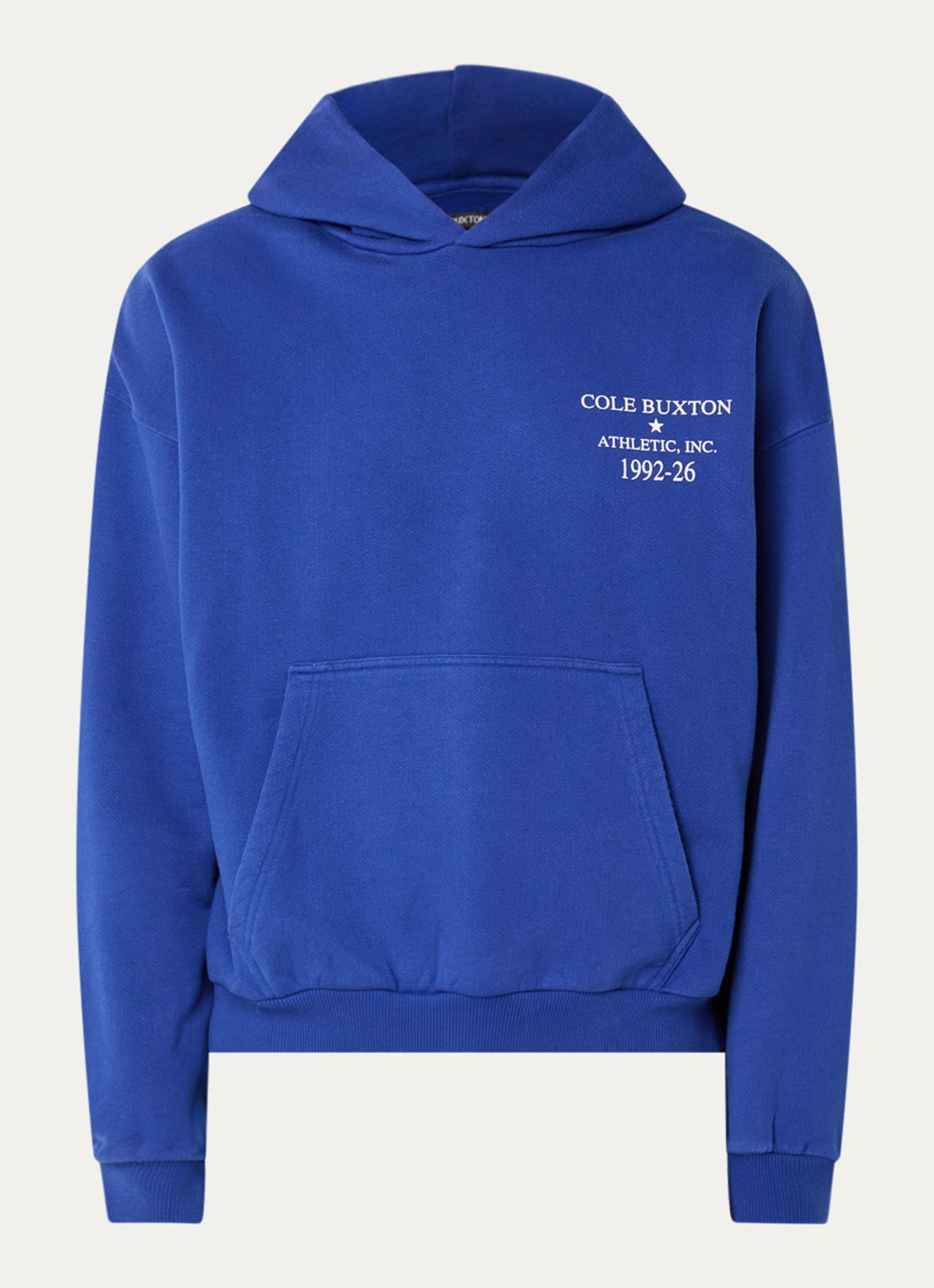 Cole Buxton Athletic hoodie met front- en backprint - voorkant 2 kobaltblauw