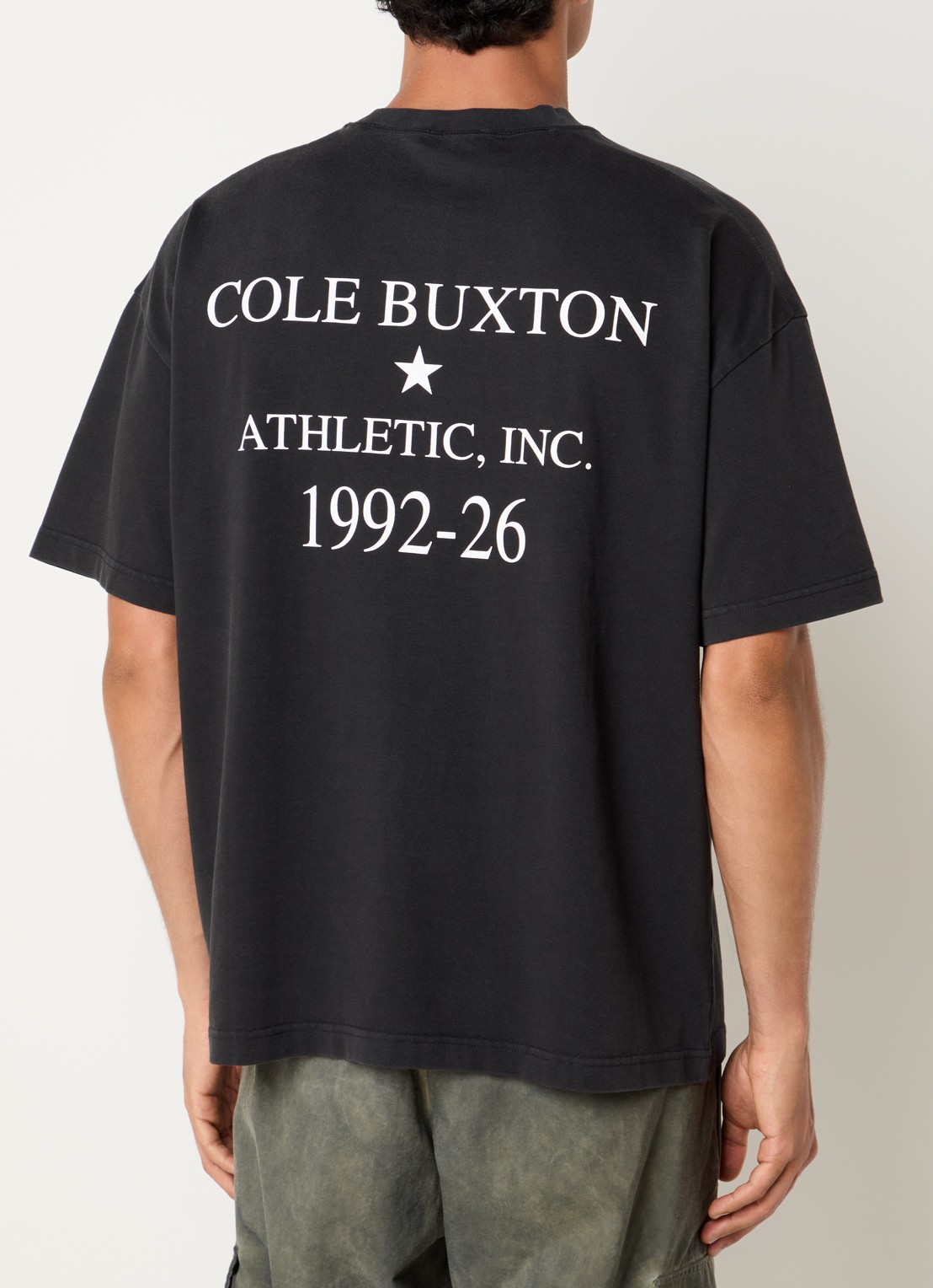 Cole Buxton Athletic Inc. T-shirt met logo- en backprint - detail zwart
