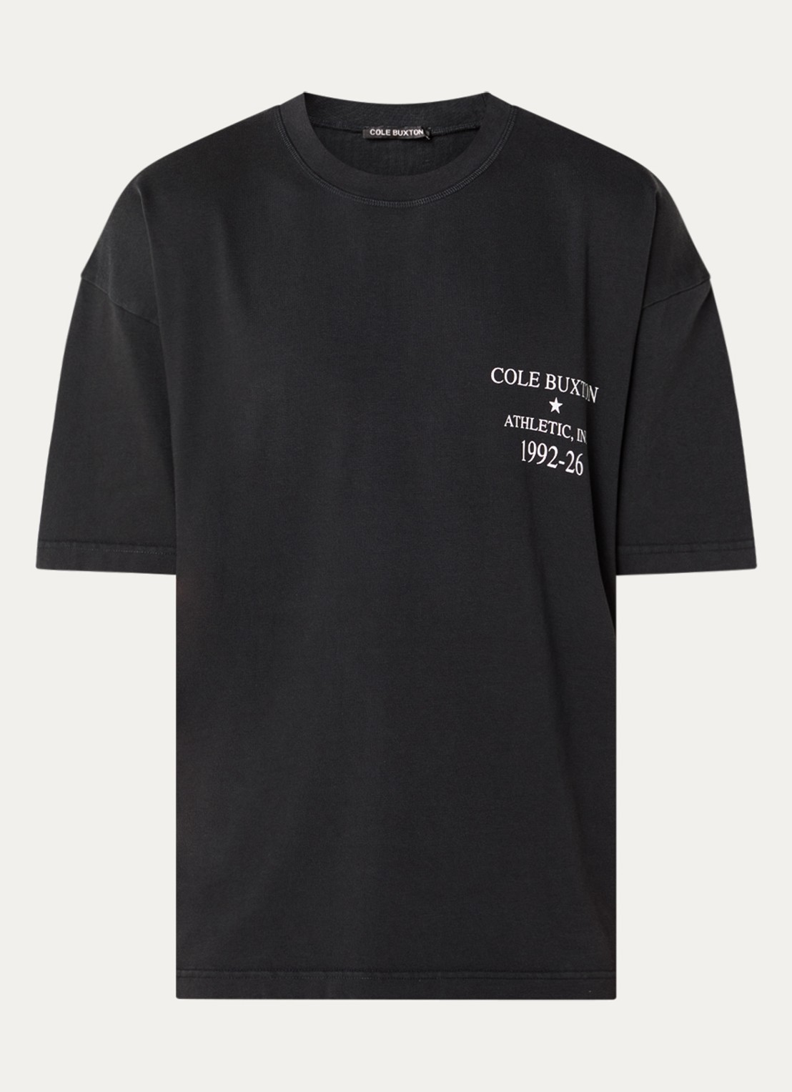 Cole Buxton Athletic Inc. T-shirt met logo- en backprint - voorkant 2 zwart