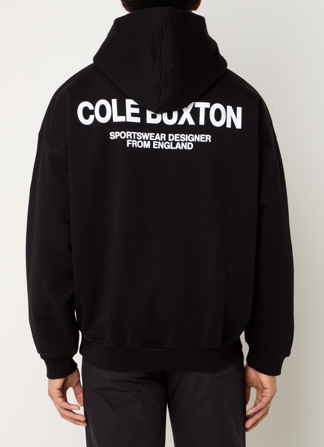 Cole Buxton Hoodie met logo- en backprint  - detail 2 zwart