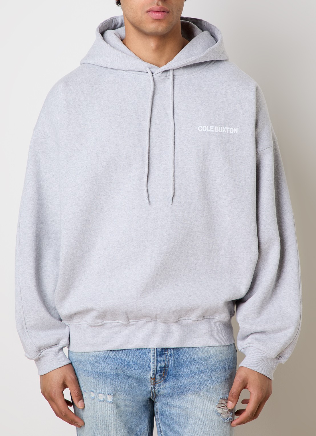 Cole Buxton Hoodie met logo- en backprint  - achterkant 6 lichtgrijs