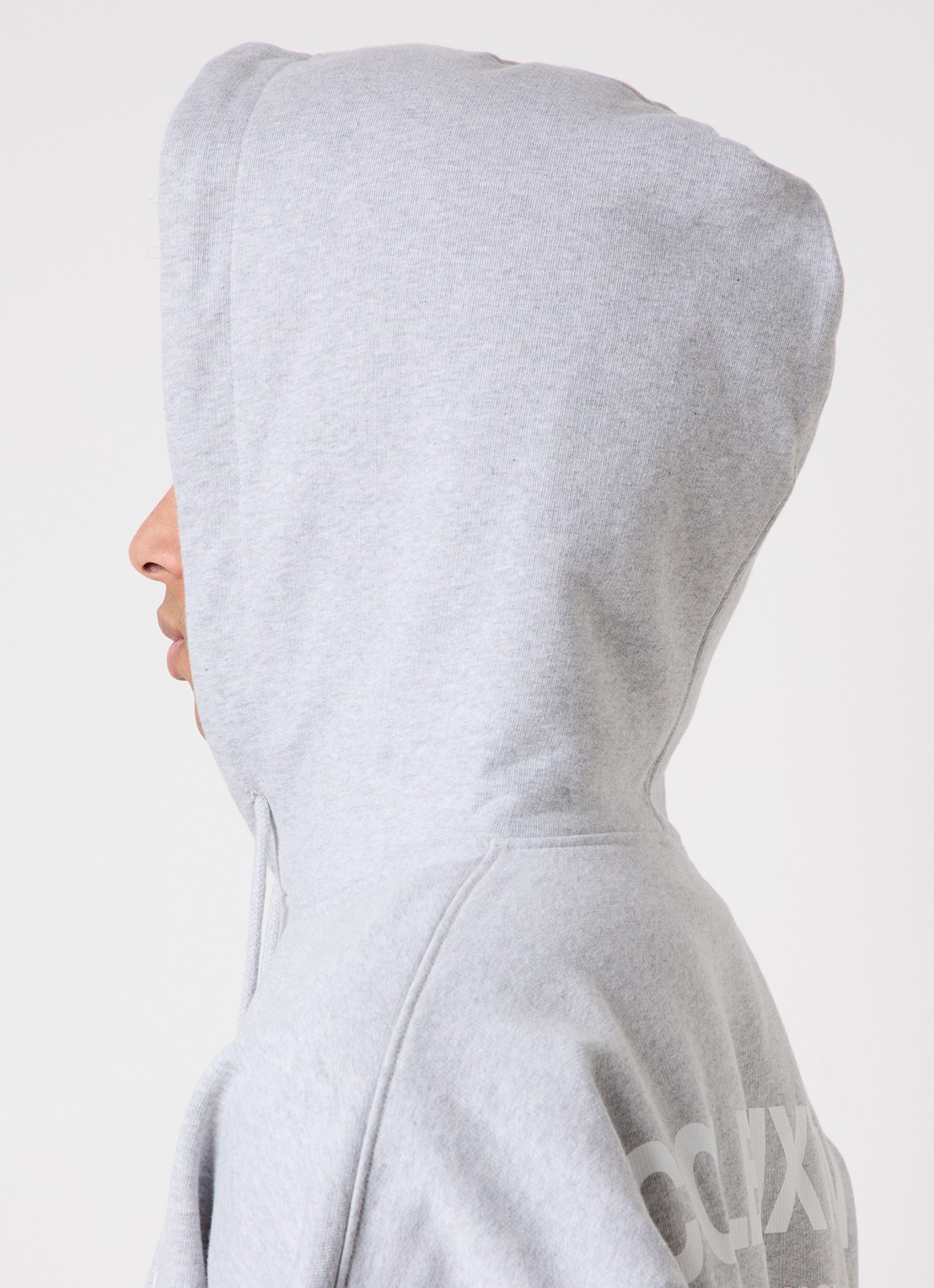 Cole Buxton Hoodie met logo- en backprint  - detail 4 lichtgrijs
