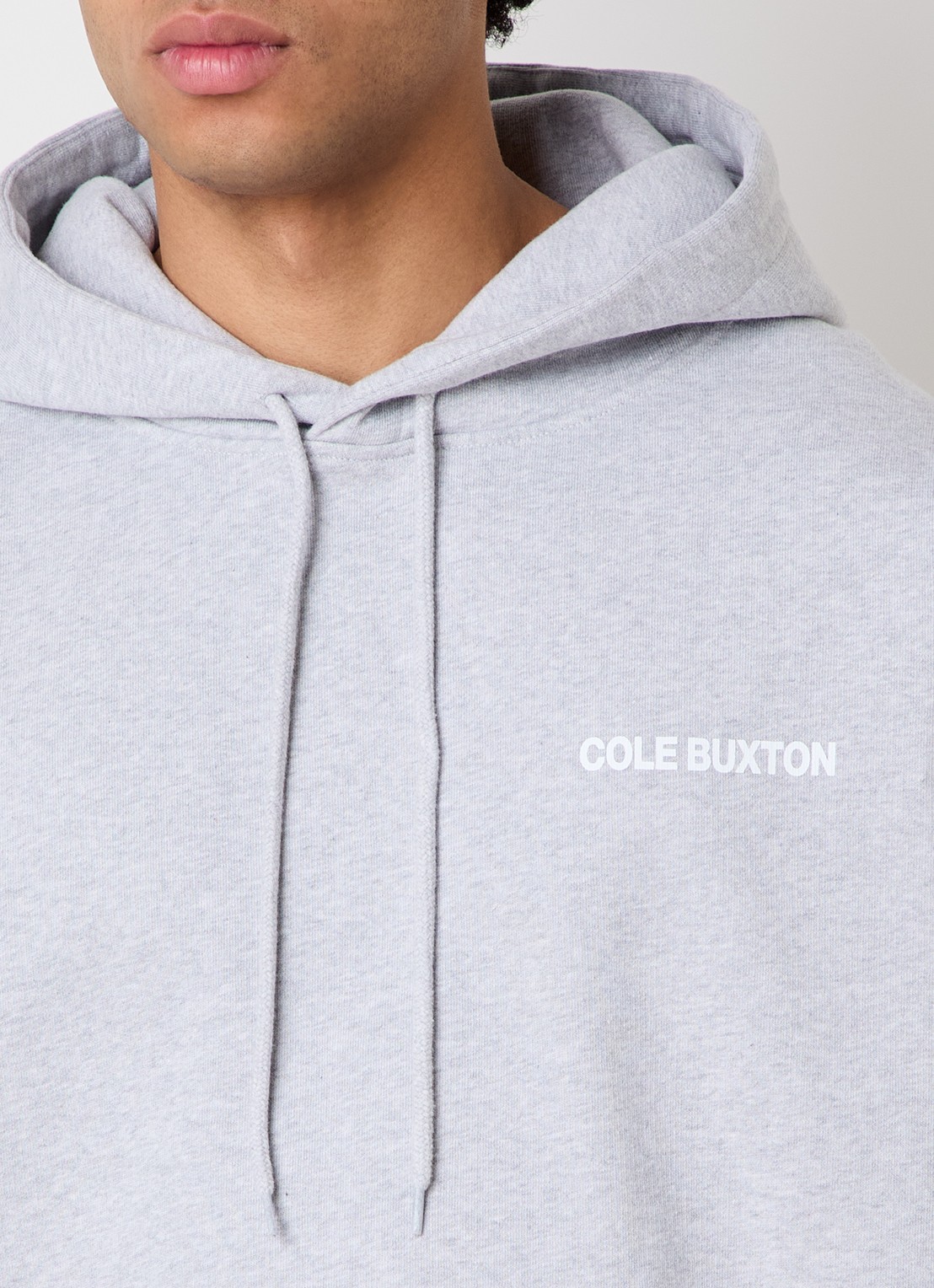 Cole Buxton Hoodie met logo- en backprint  - detail 5 lichtgrijs