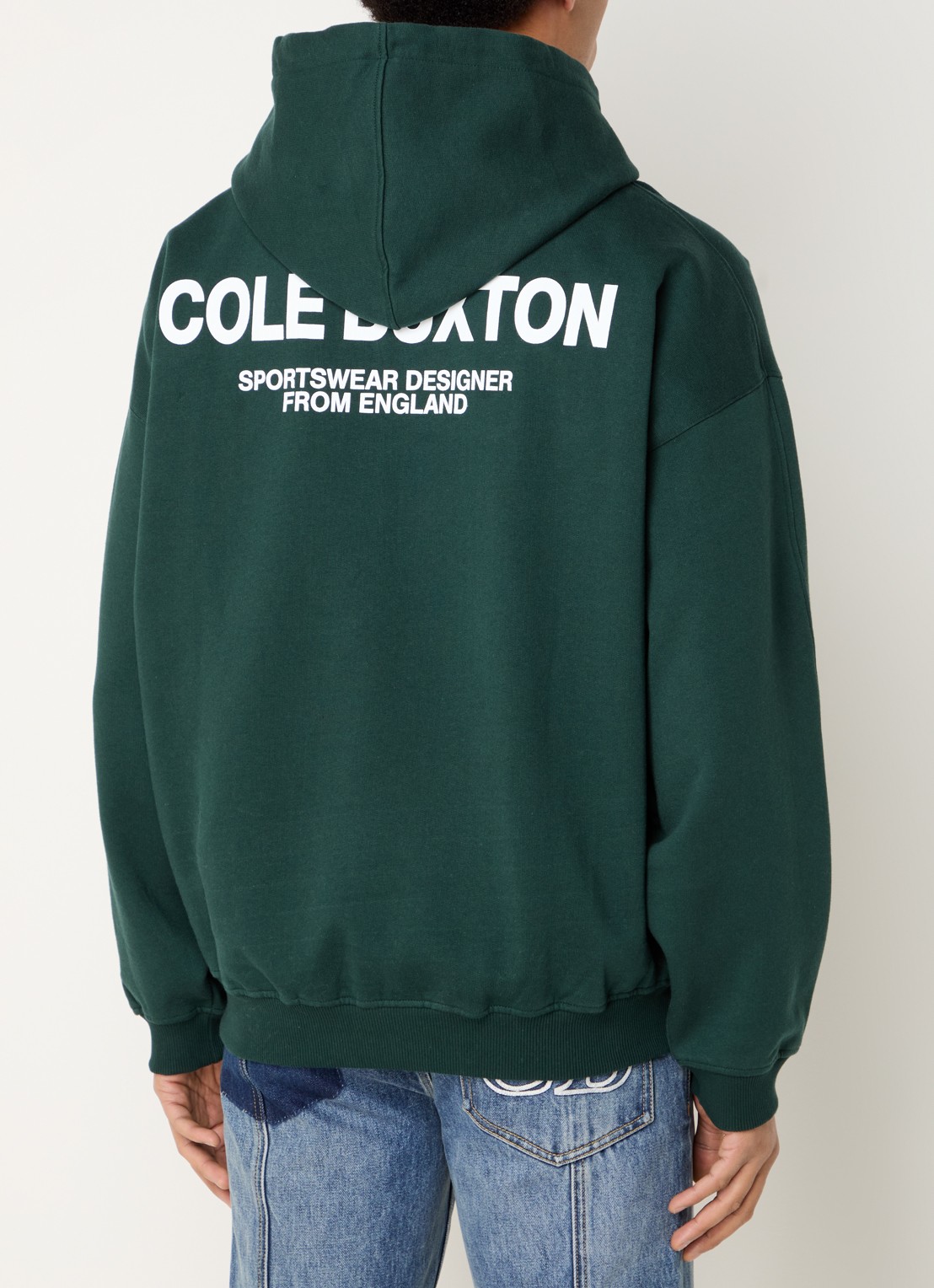 Cole Buxton Hoodie met logo- en backprint  - detail 4 groen