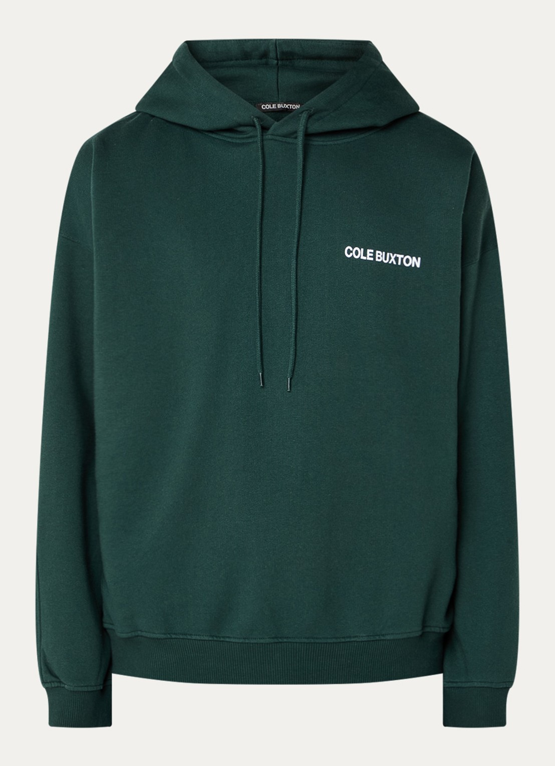 Cole Buxton Hoodie met logo- en backprint  - voorkant groen
