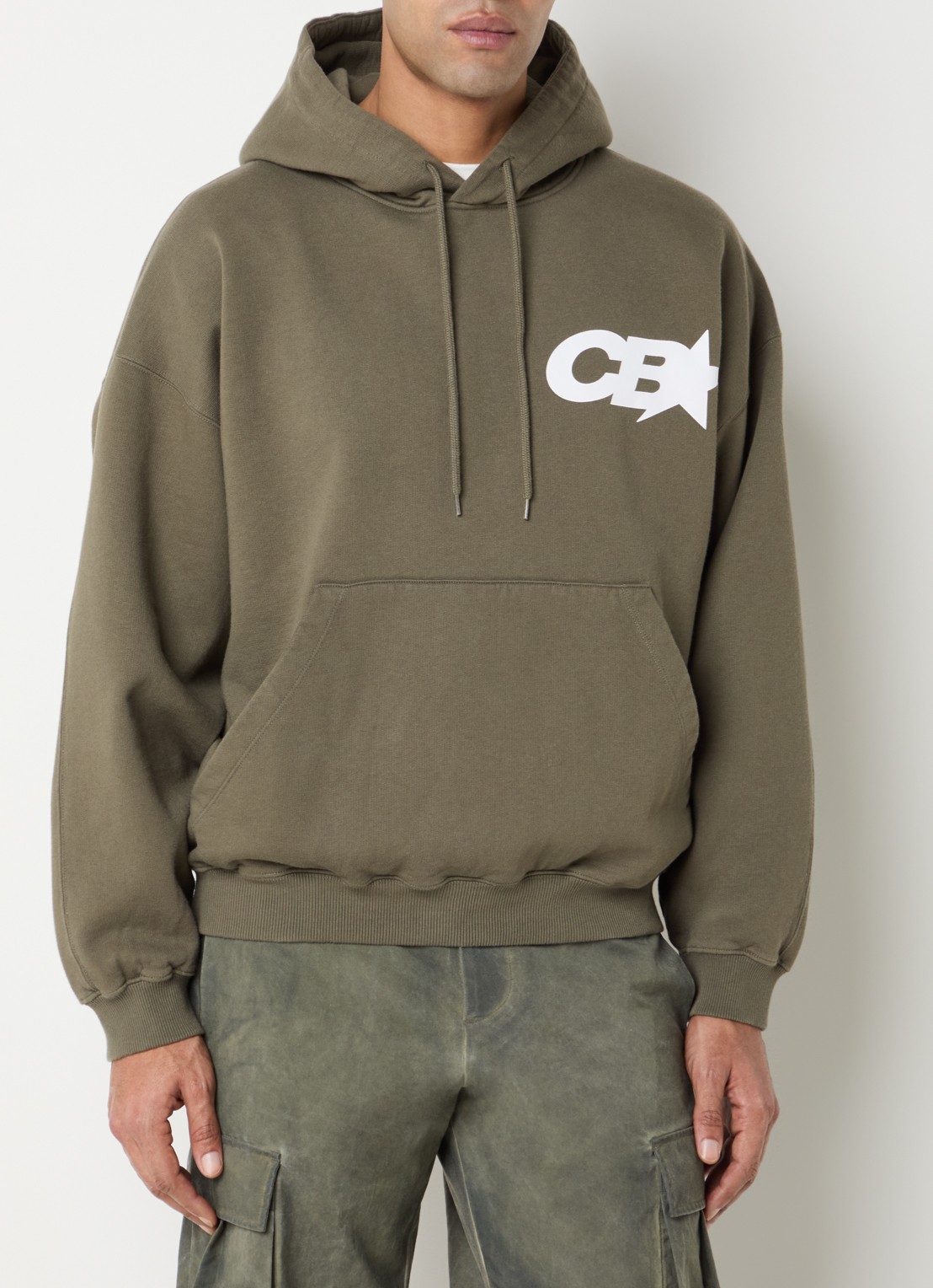 Cole Buxton Hoodie met logo- en backprint - achterkant 5 bronsgroen