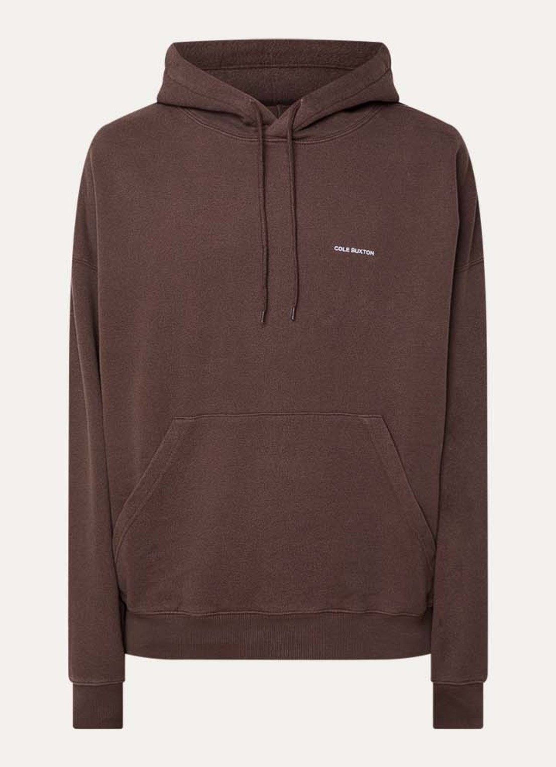 Cole Buxton Hoodie met logo - voorkant 2 bruin
