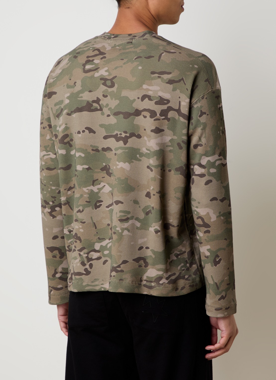 Cole Buxton Longsleeve met camouflageprint - achterkant 5 khaki