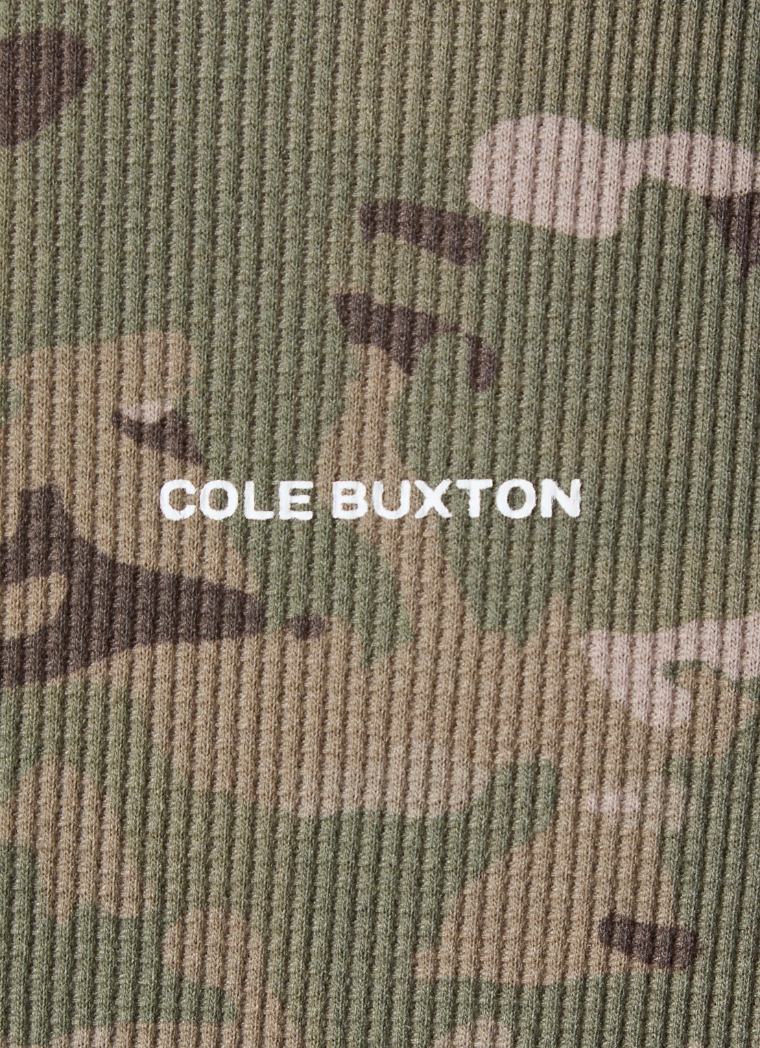 Cole Buxton Longsleeve met camouflageprint - detail 4 khaki