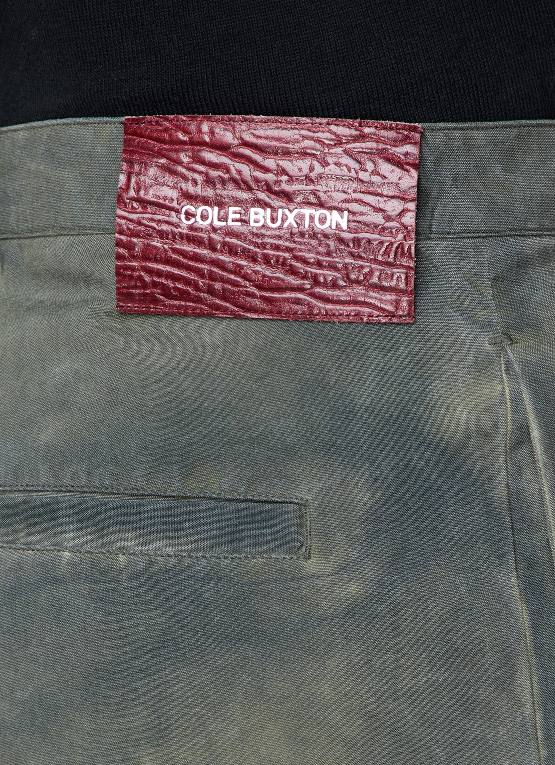 Cole Buxton Loose fit cargobroek met verwassen afwerking en klepzakken - detail 6 legergroen