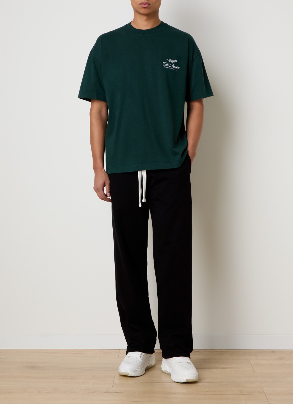 Cole Buxton Loose fit joggingbroek met trekkoord - voorkant 5 zwart