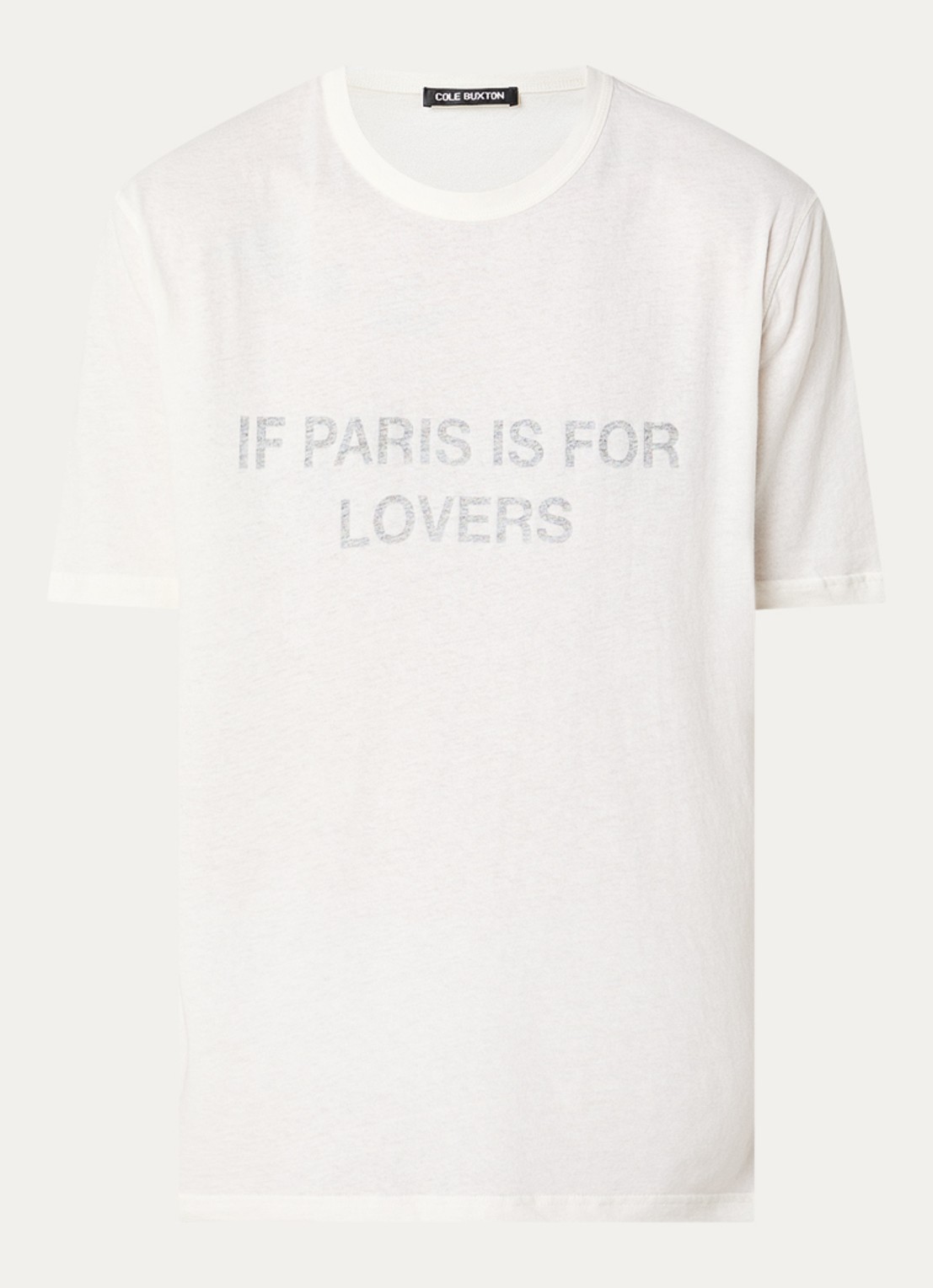 Cole Buxton Paris Texas T-shirt met front- en backprint - voorkant 3 ivoor