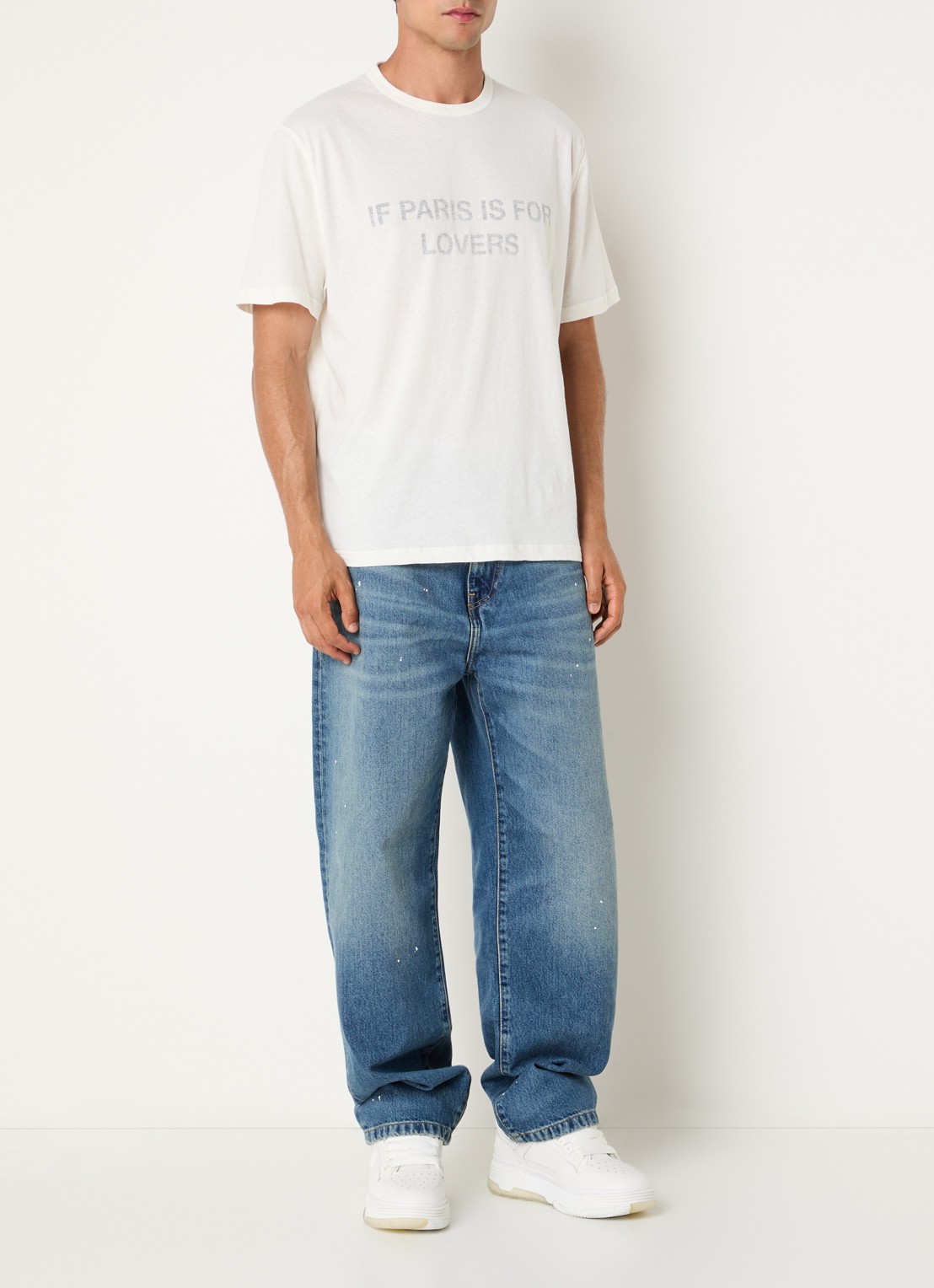 Cole Buxton Paris Texas T-shirt met front- en backprint - voorkant 4 ivoor