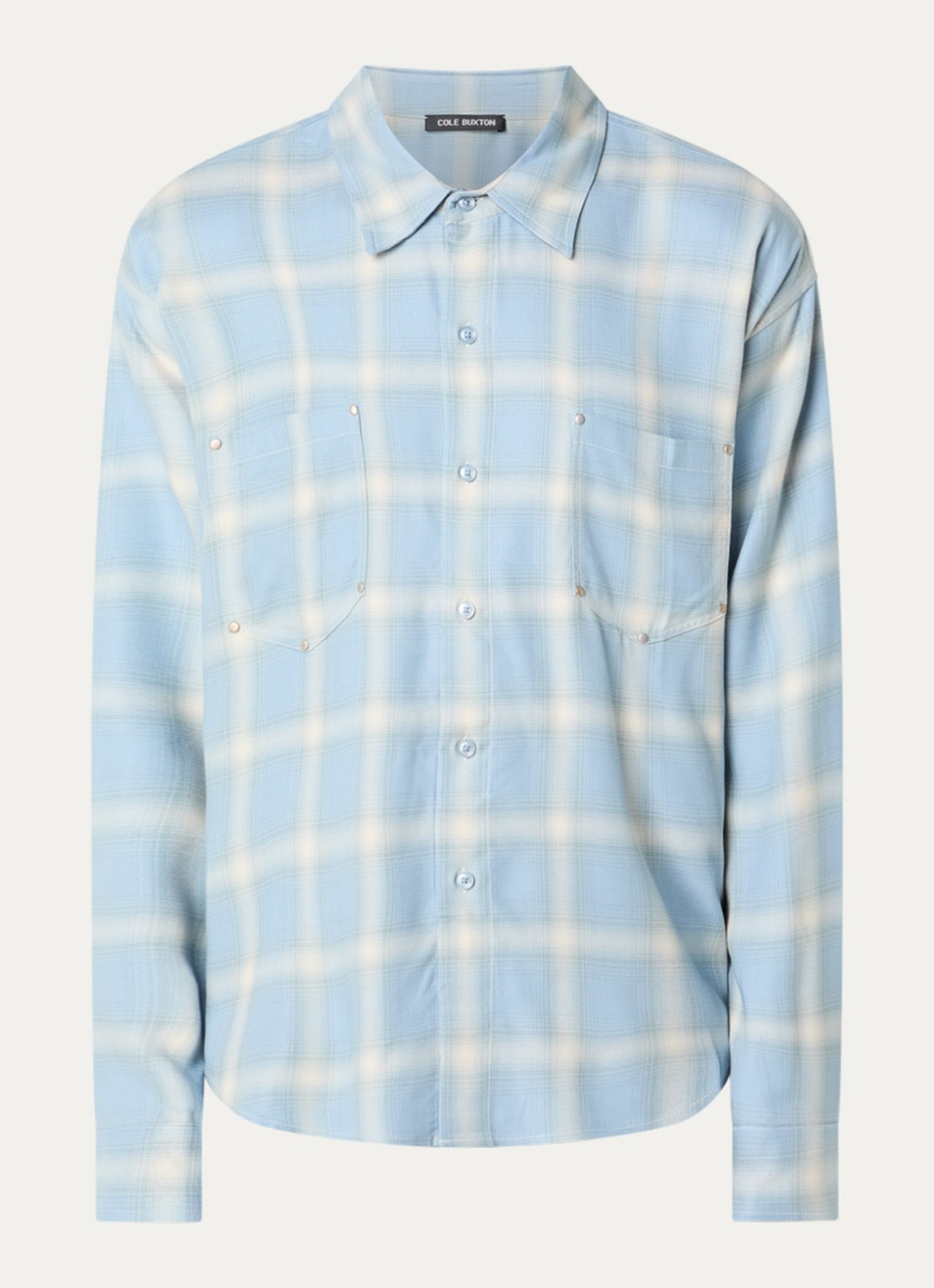 Cole Buxton Regular fit overhemd met ruitdessin - voorkant 3 blauw