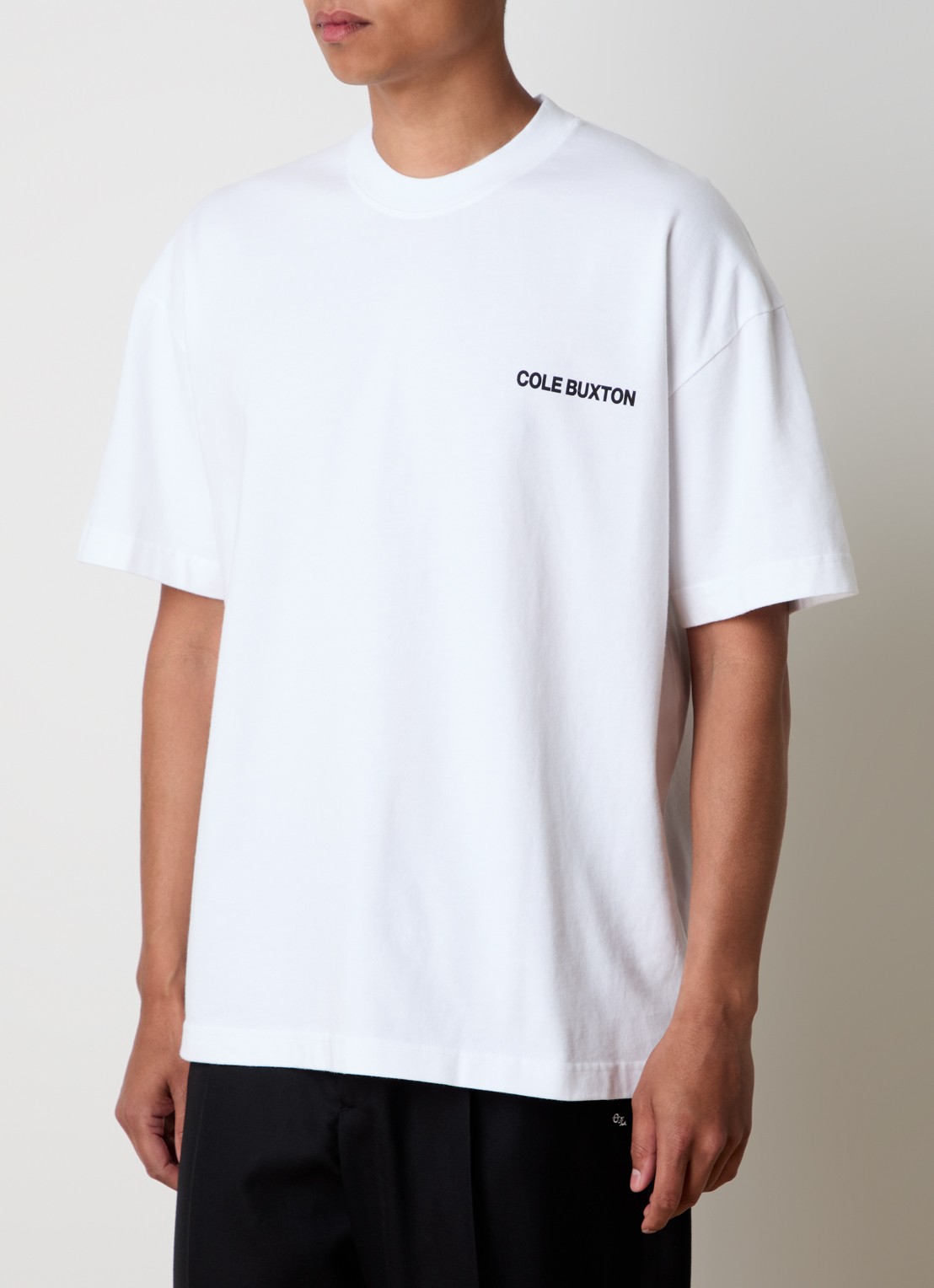 Cole Buxton Sportswear T-shirt met logo- en backprint - achterkant wit