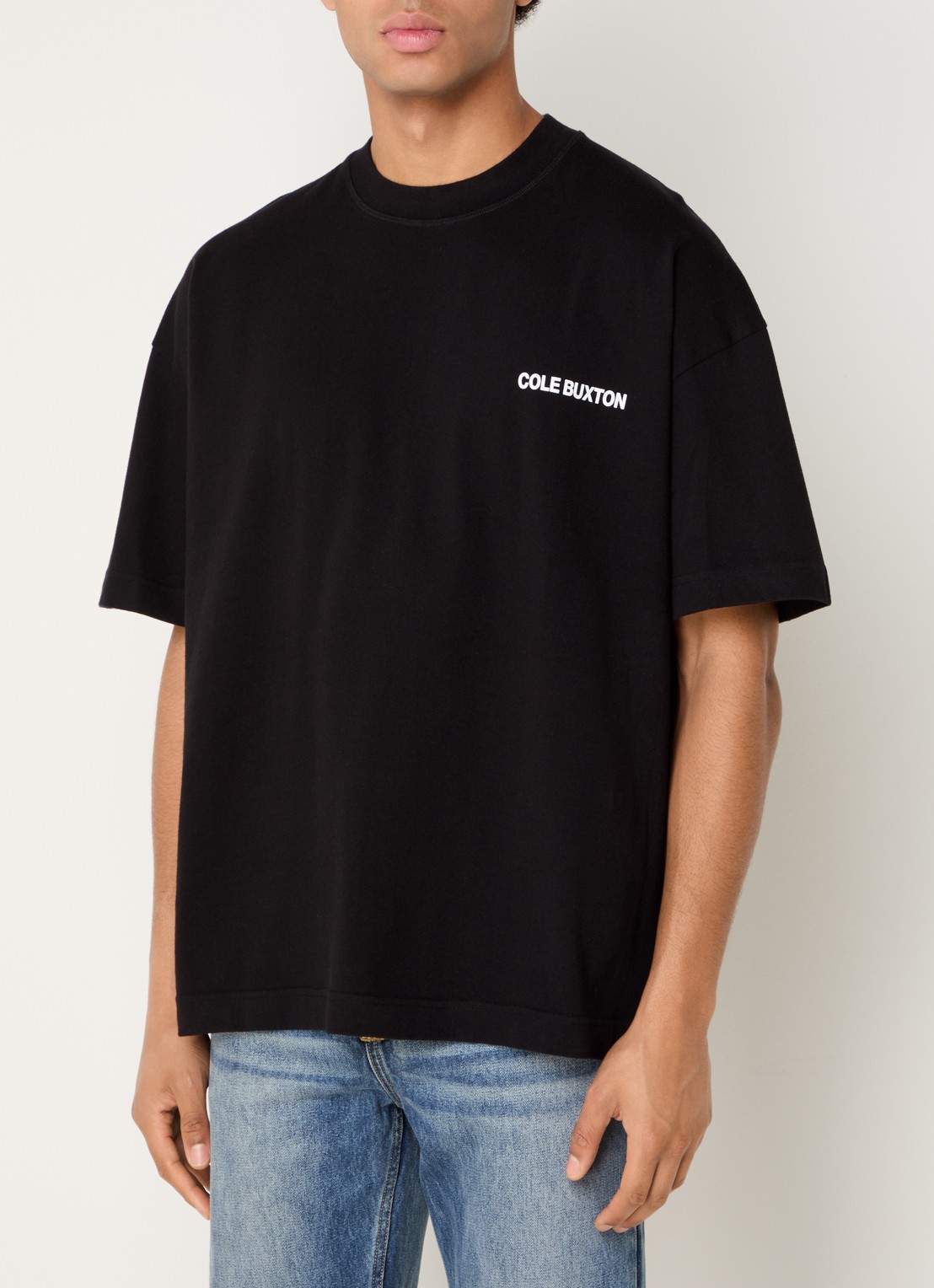 Cole Buxton Sportswear T-shirt met logo- en backprint - achterkant zwart