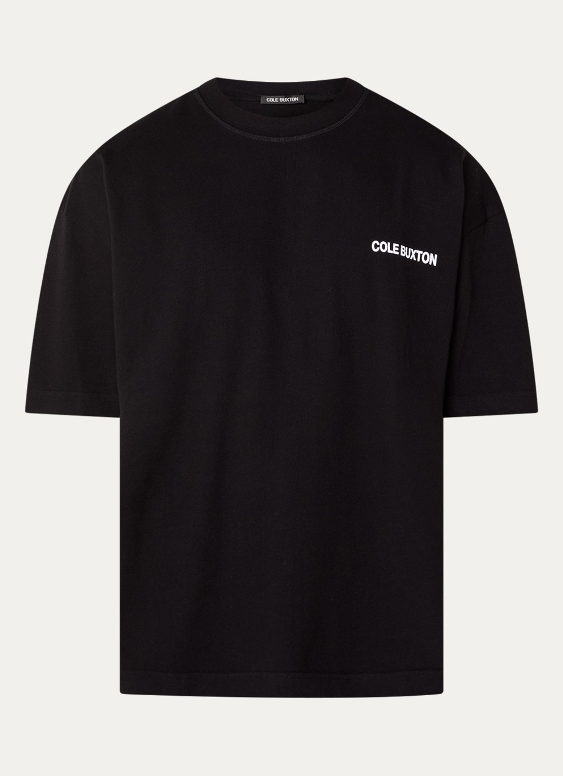 Cole Buxton Sportswear T-shirt met logo- en backprint - voorkant 3 zwart