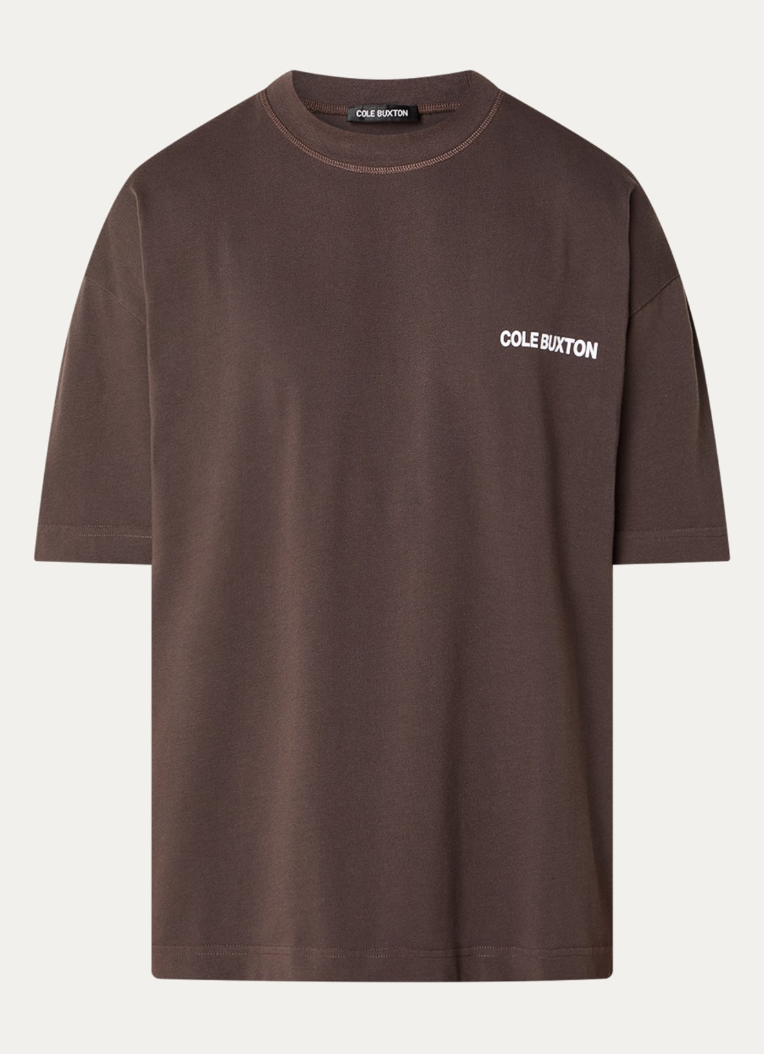 Cole Buxton Sportswear T-shirt met logo- en backprint - voorkant 2 bruin