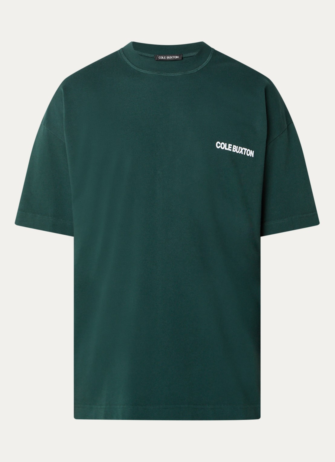 Cole Buxton Sportswear T-shirt met logo- en backprint - voorkant groen
