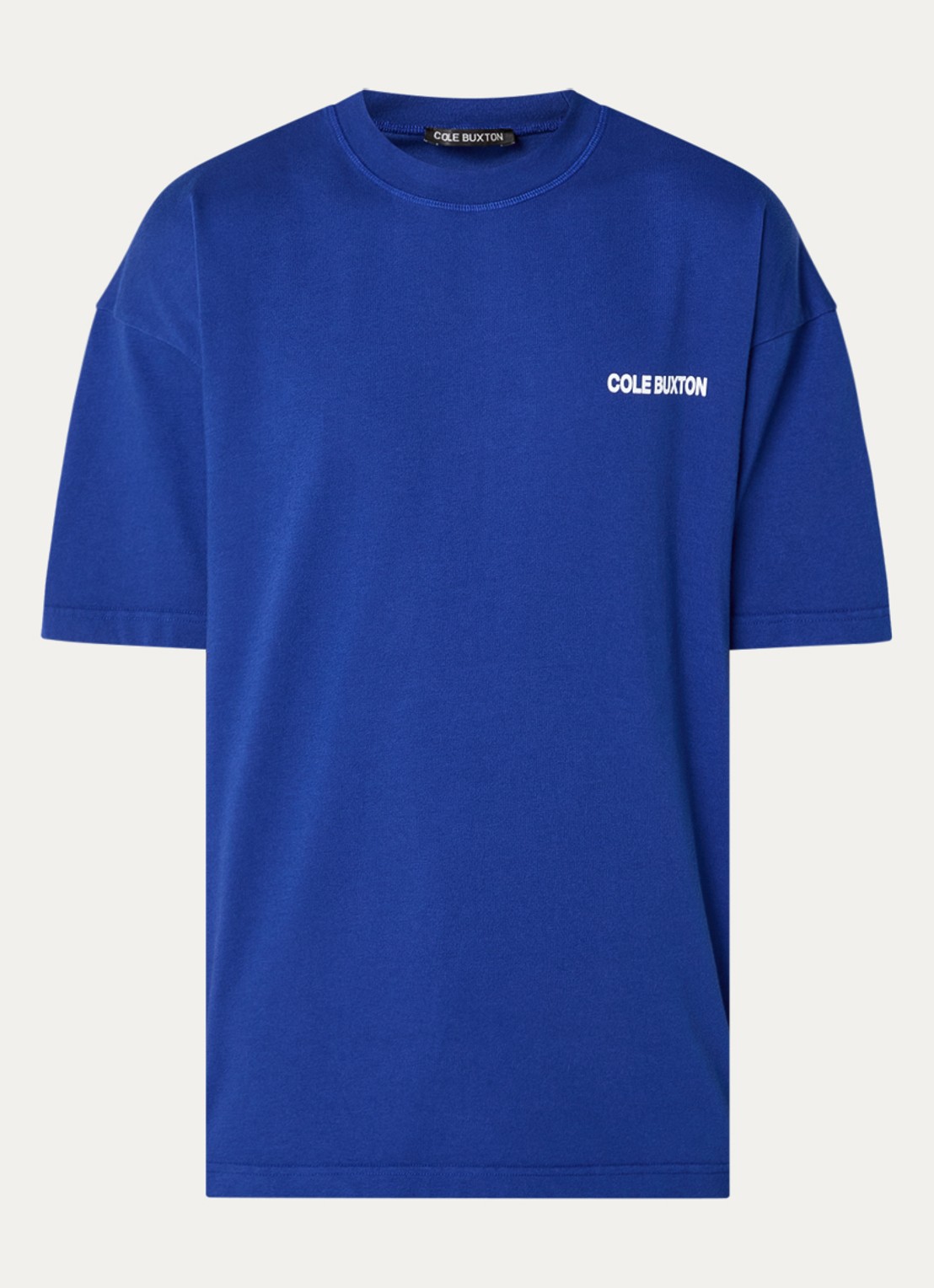 Cole Buxton Sportswear T-shirt met logo- en backprint - voorkant 2 blauw