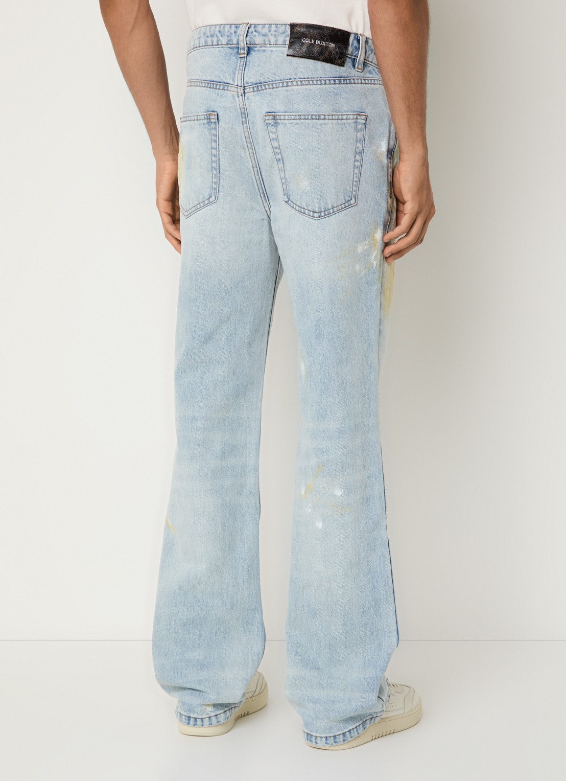Cole Buxton Straight fit jeans met lichte wassing en steekzakken - achterkant 3 indigo