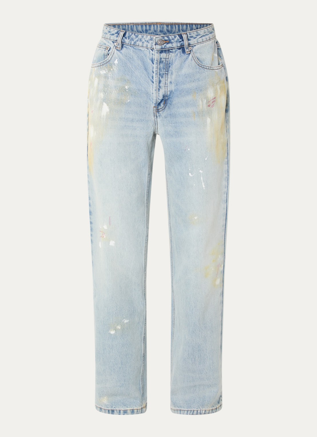 Cole Buxton Straight fit jeans met lichte wassing en steekzakken - voorkant indigo