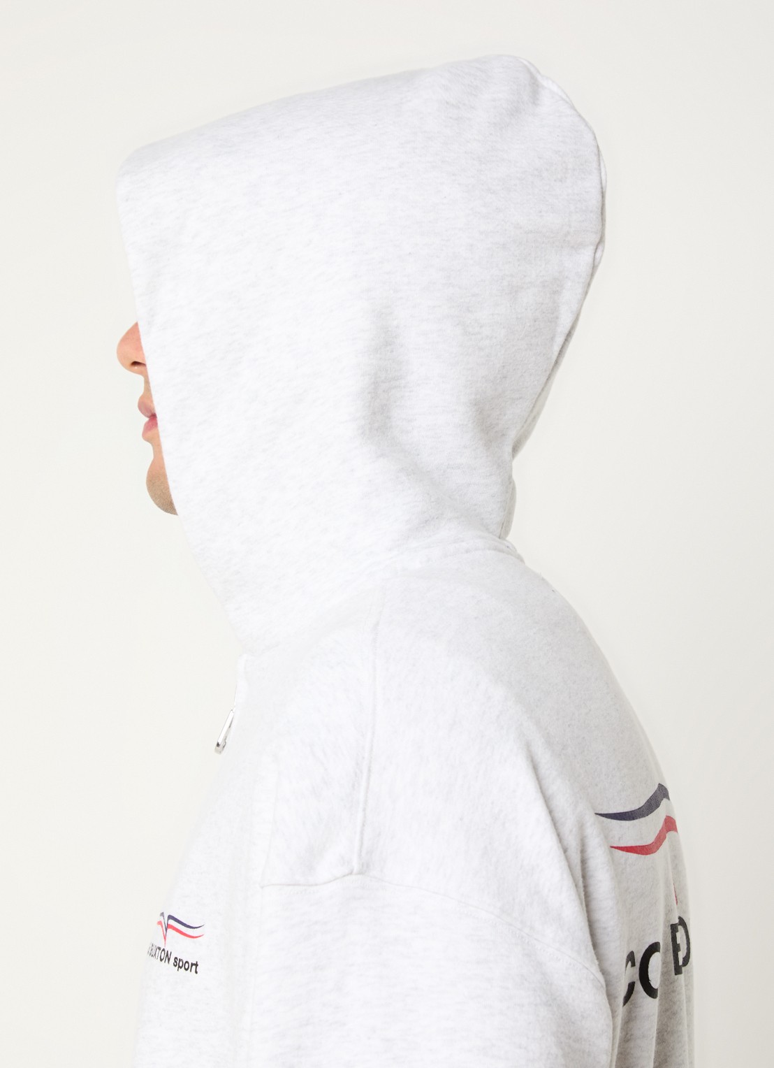 Cole Buxton Sweat met logo en backprint - detail 2 lichtgrijs