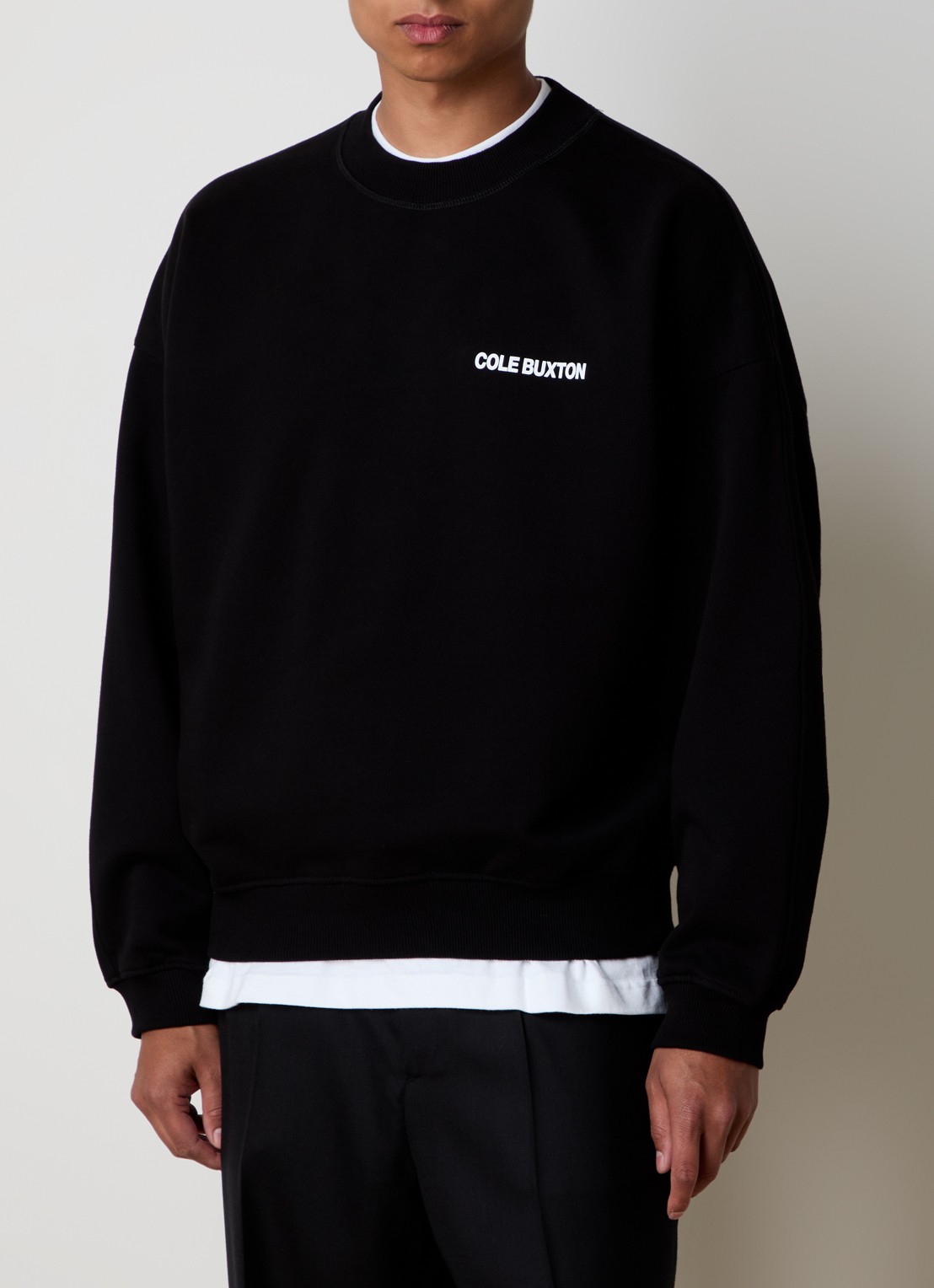 Cole Buxton Sweater met logo- en backprint - achterkant zwart