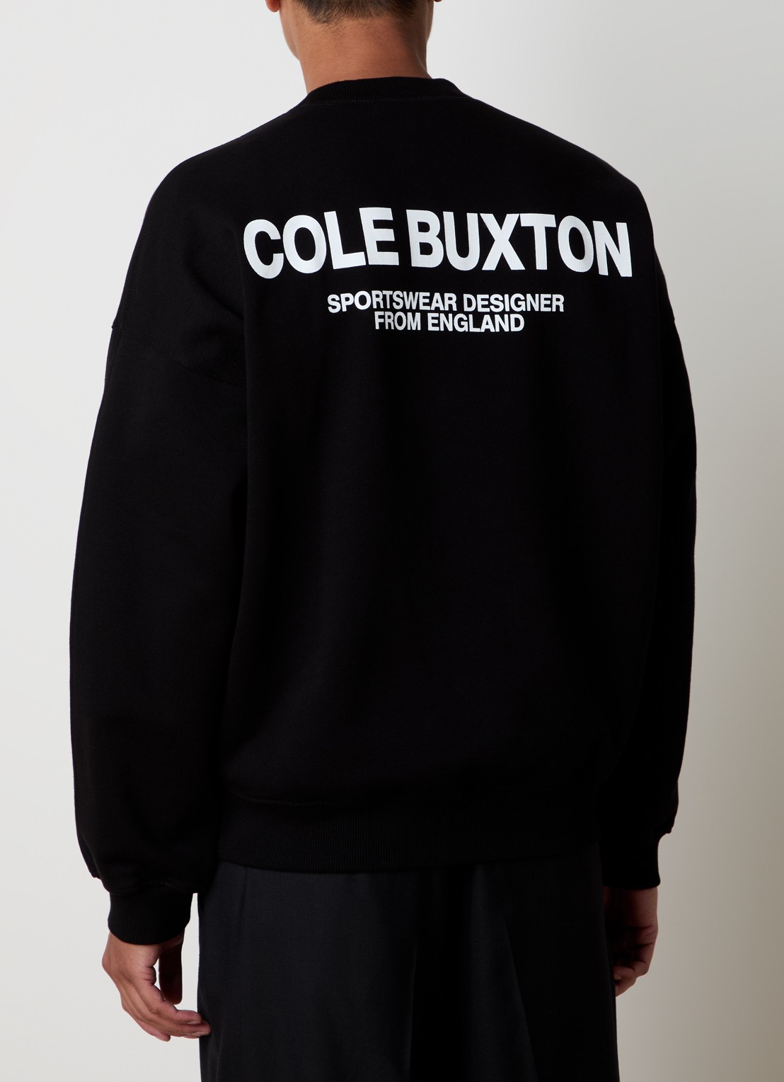 Cole Buxton Sweater met logo- en backprint - detail 2 zwart
