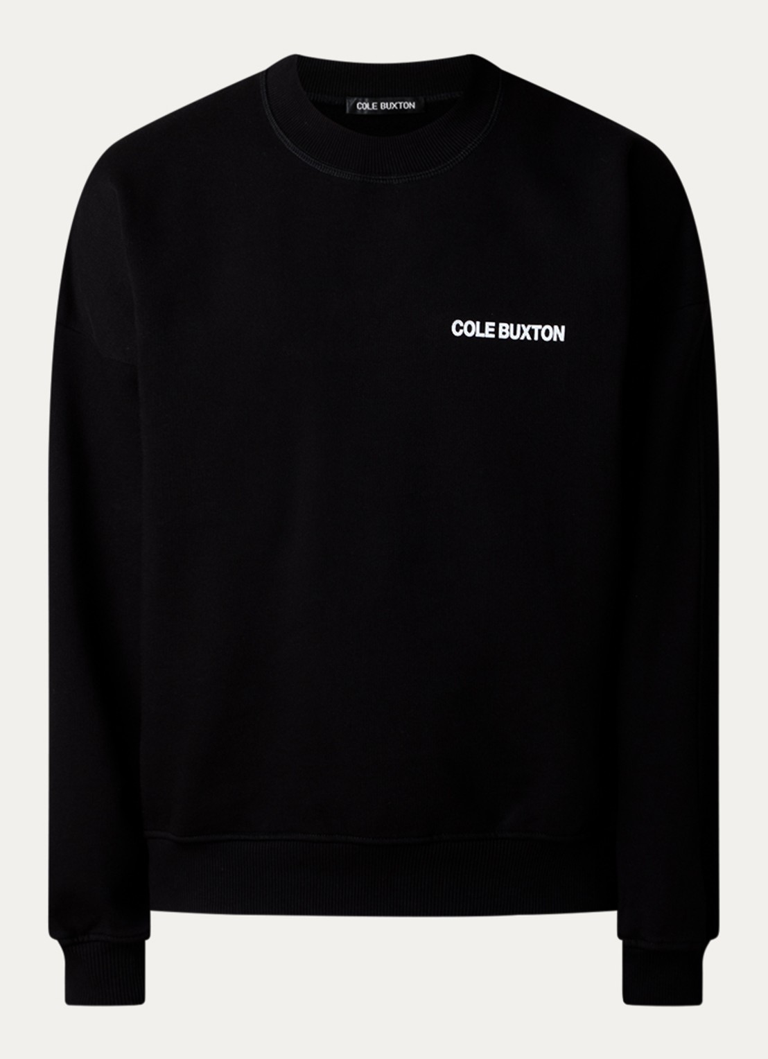 Cole Buxton Sweater met logo- en backprint - voorkant 4 zwart