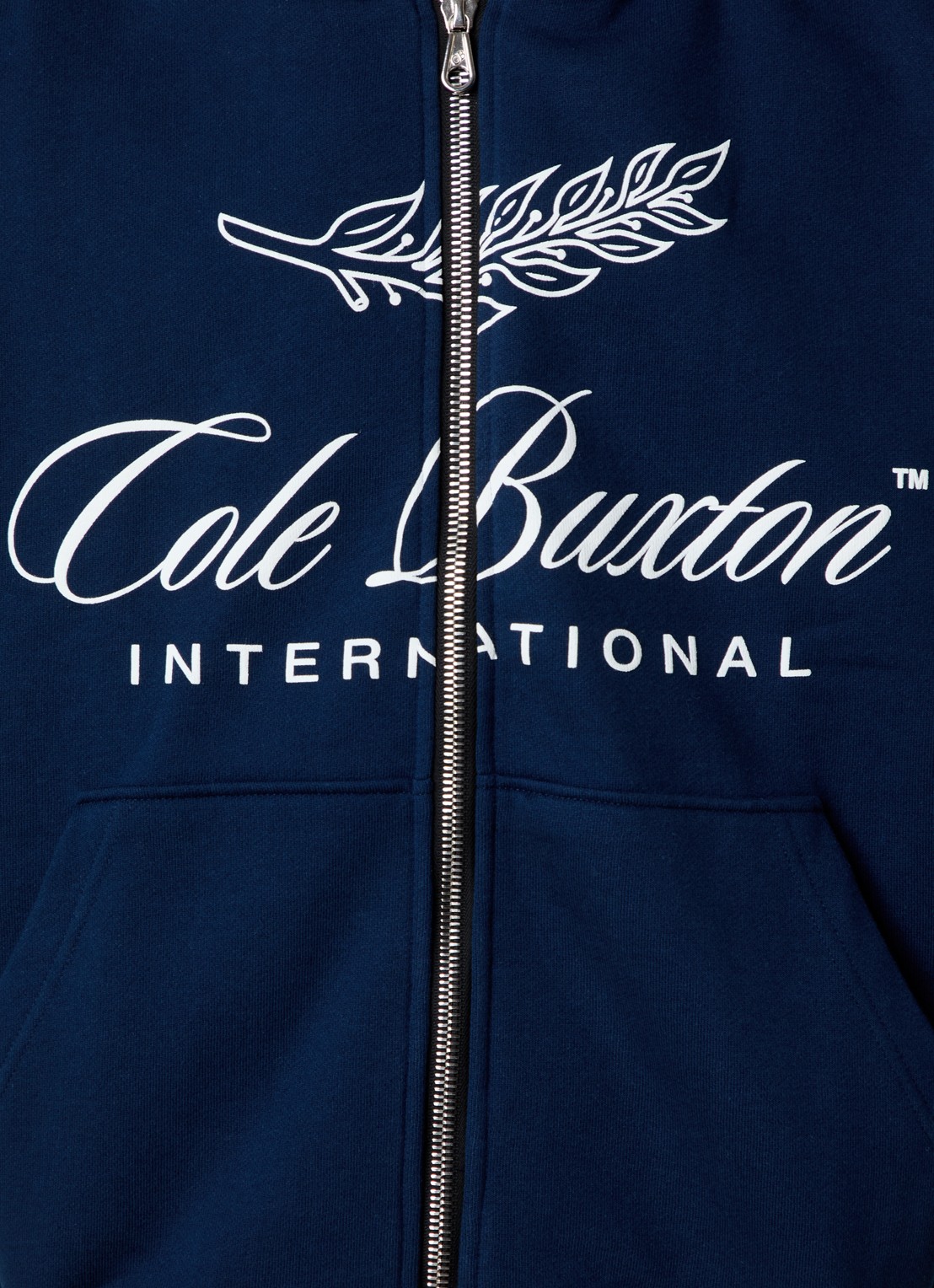 Cole Buxton Sweatvest met capuchon en steekzakken  - detail 3 donkerblauw