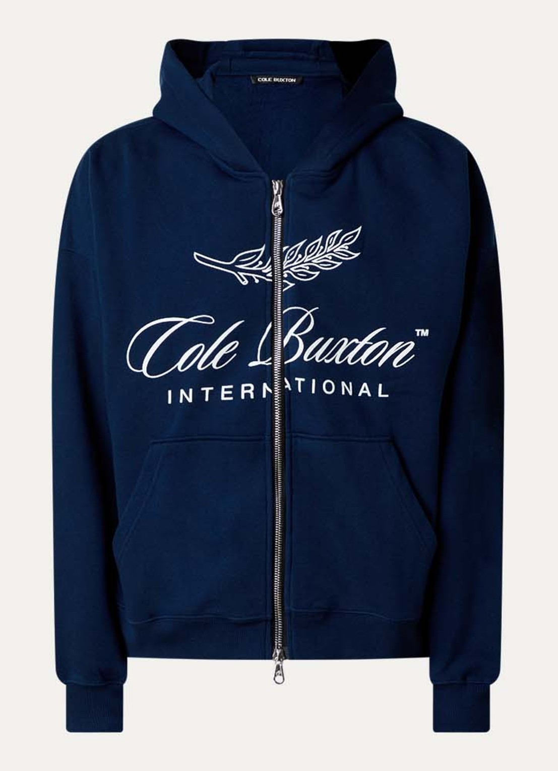 Cole Buxton Sweatvest met capuchon en steekzakken  - voorkant 4 donkerblauw
