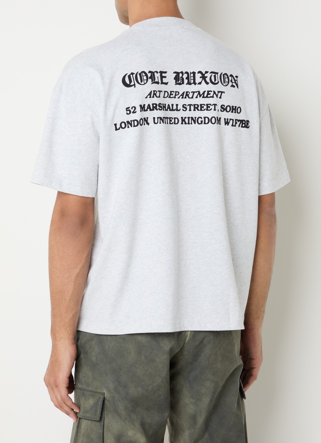 Cole Buxton T-shirt met logo- en backprint - detail 4 lichtgrijs