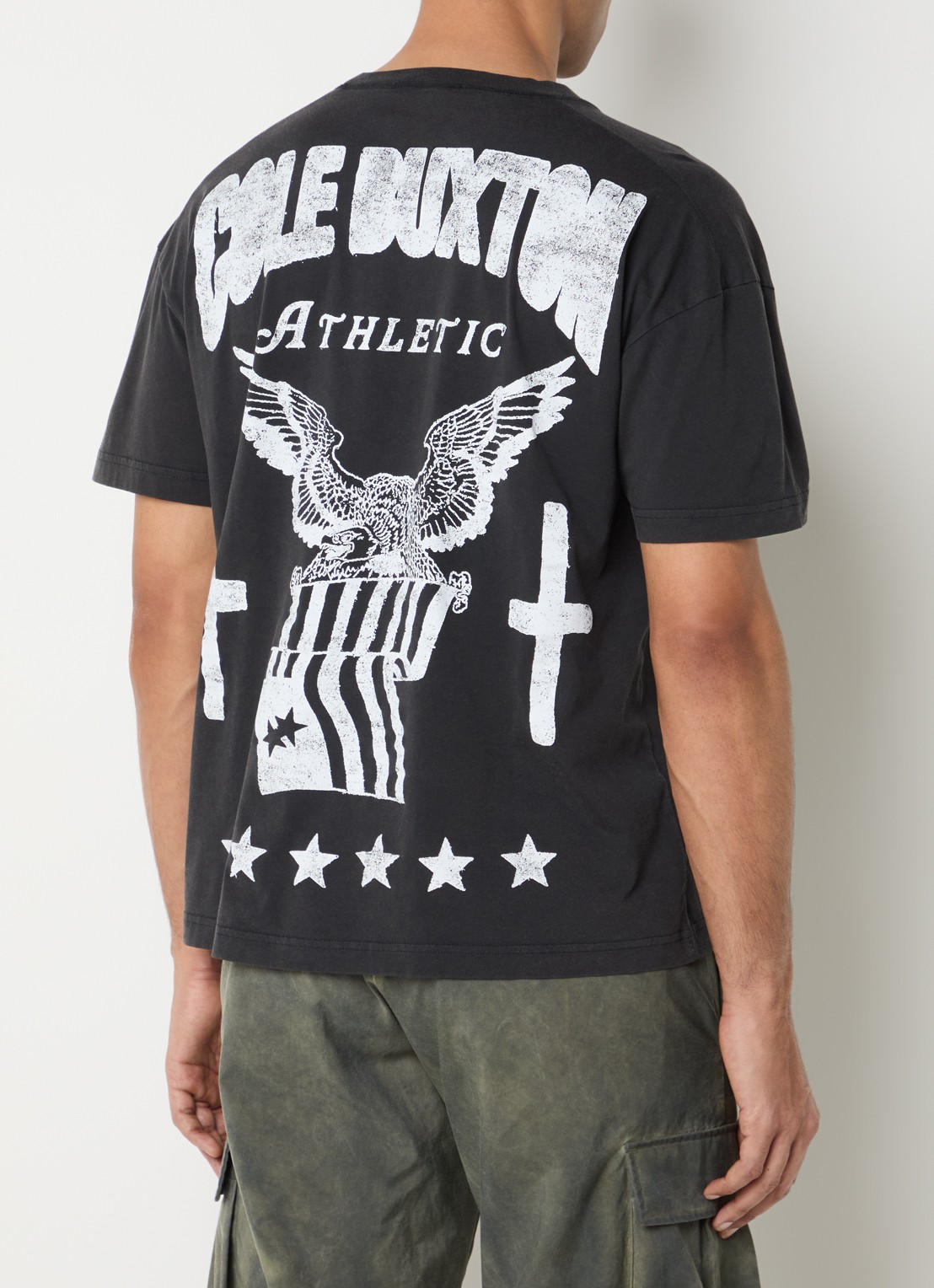 Cole Buxton T-shirt met logo- en backprint - detail 2 antraciet