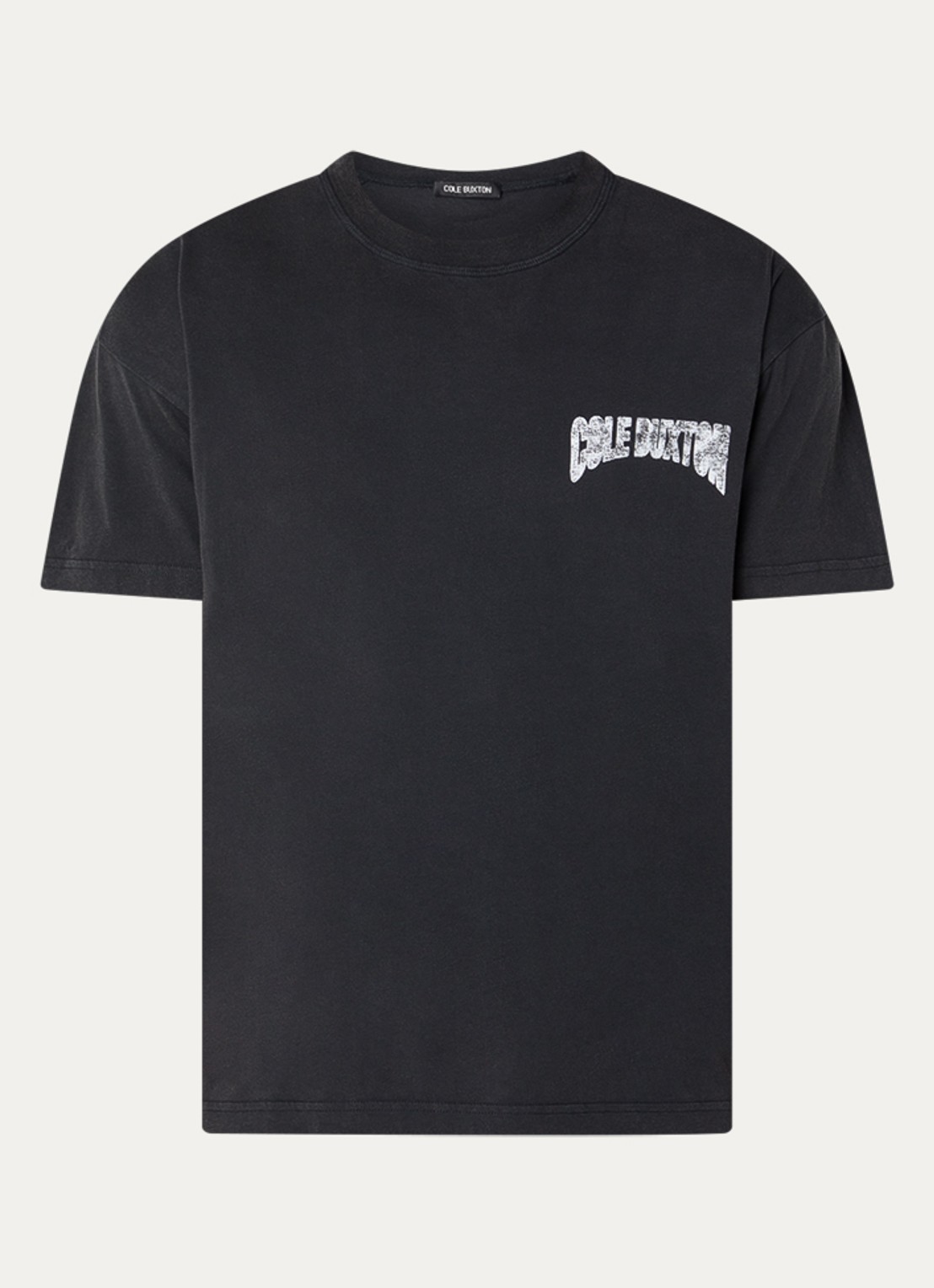 Cole Buxton T-shirt met logo- en backprint - voorkant 3 antraciet