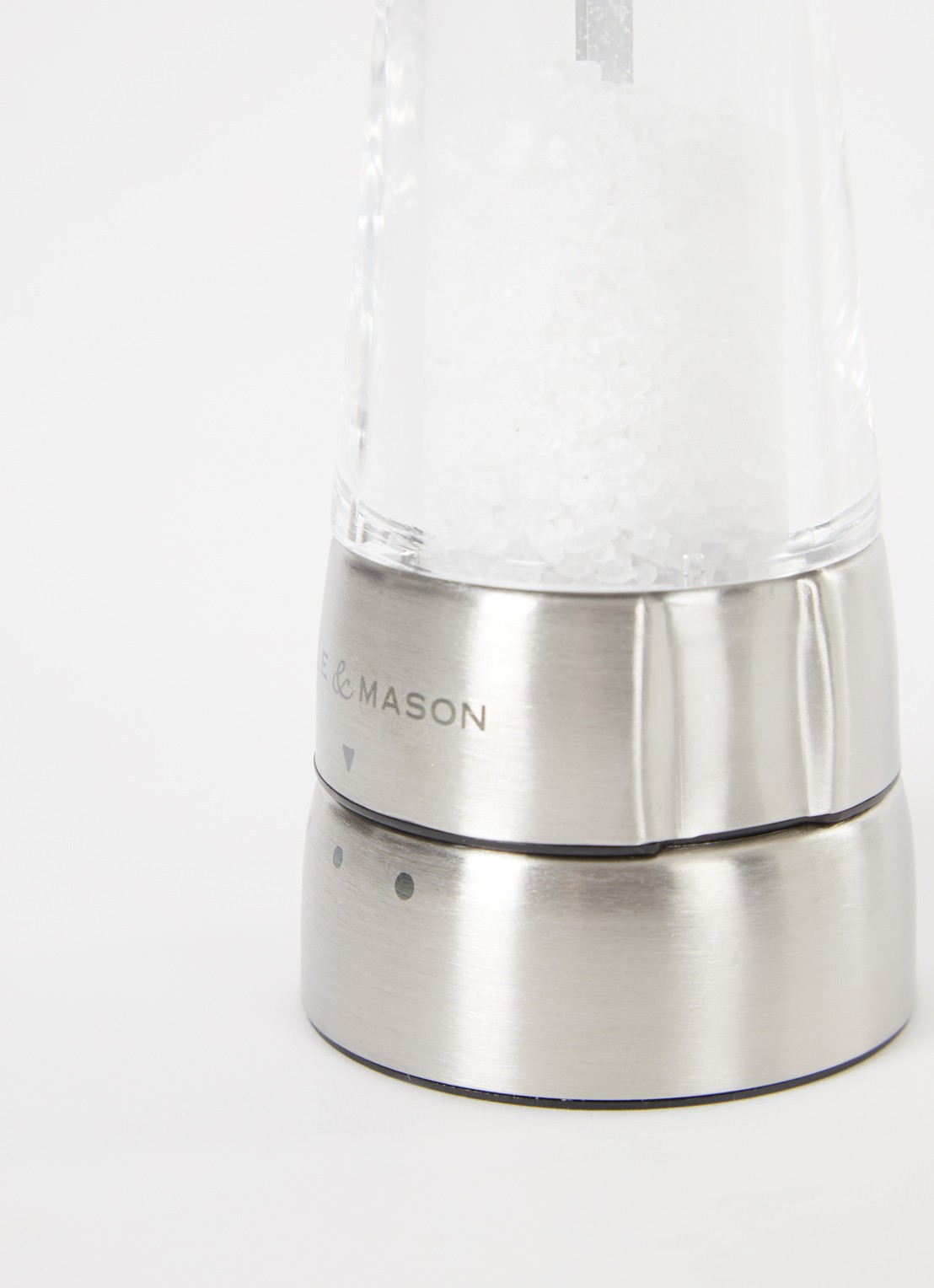 Cole & Mason Derwent zoutmolen 19 cm - voorkant 3 zilver