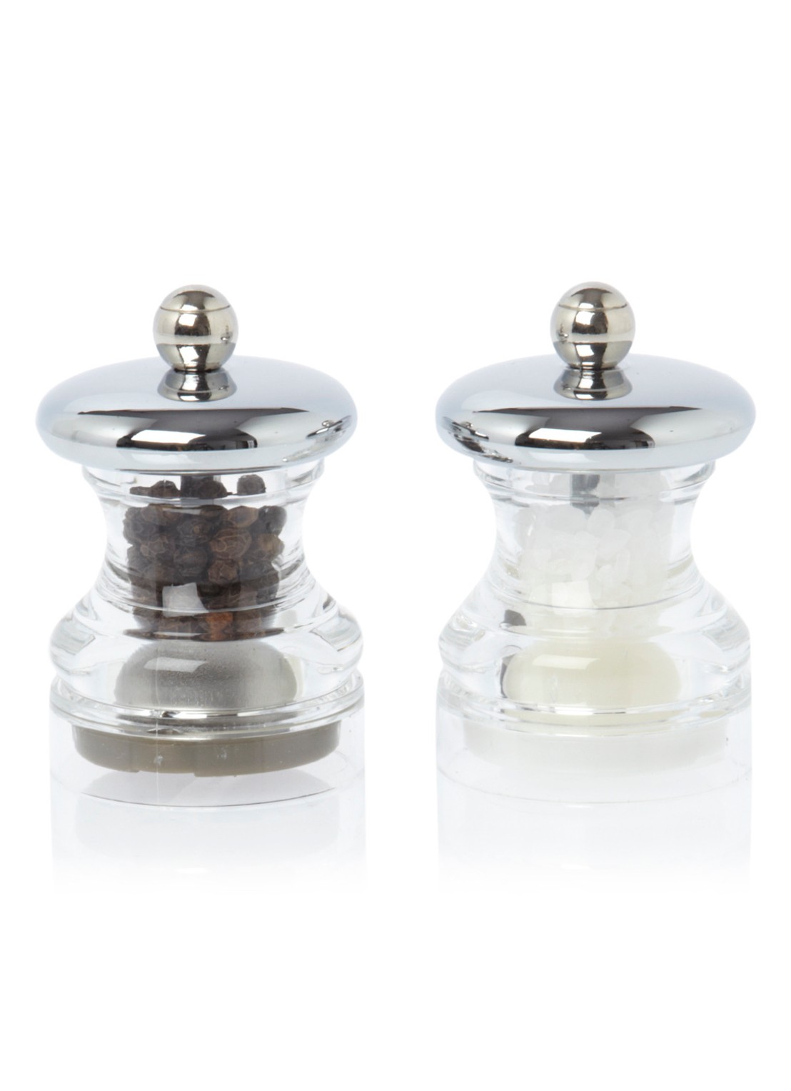 Cole & Mason Zout- en pepermolen 6,5 cm 2-delig - voorkant transparant