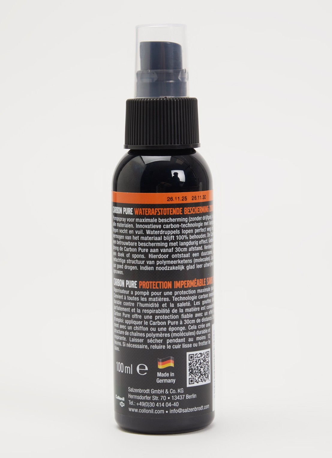 Collonil Carbon pure protectie spray 10 cl  - voorkant 2 naturel