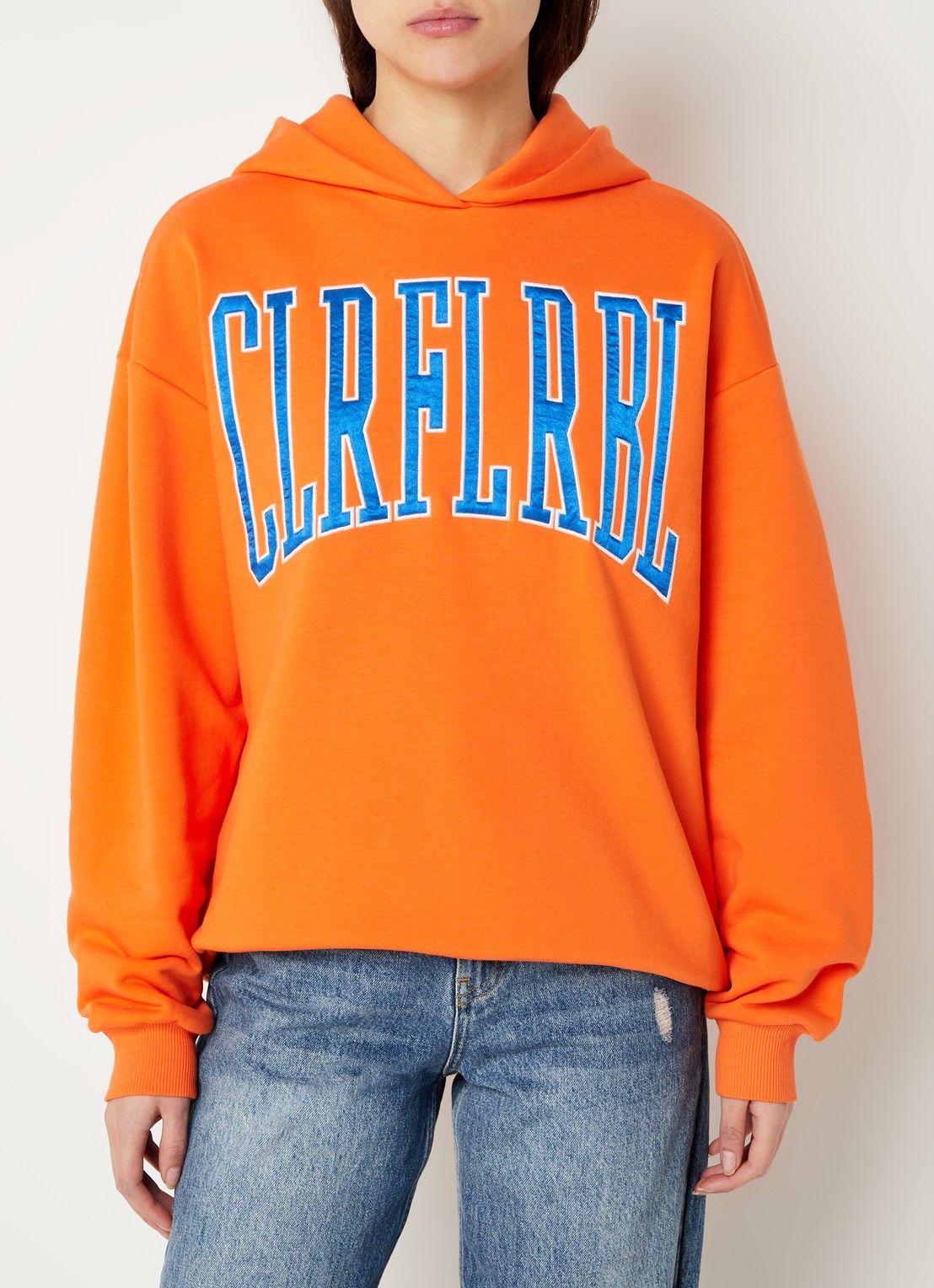 Colourful Rebel CLRFL RBL oversized hoodie in biologische katoenblend - detail 4 orange