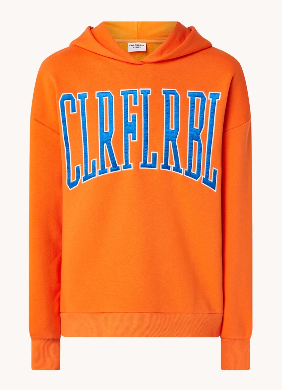 Colourful Rebel CLRFL RBL oversized hoodie in biologische katoenblend - voorkant 2 orange