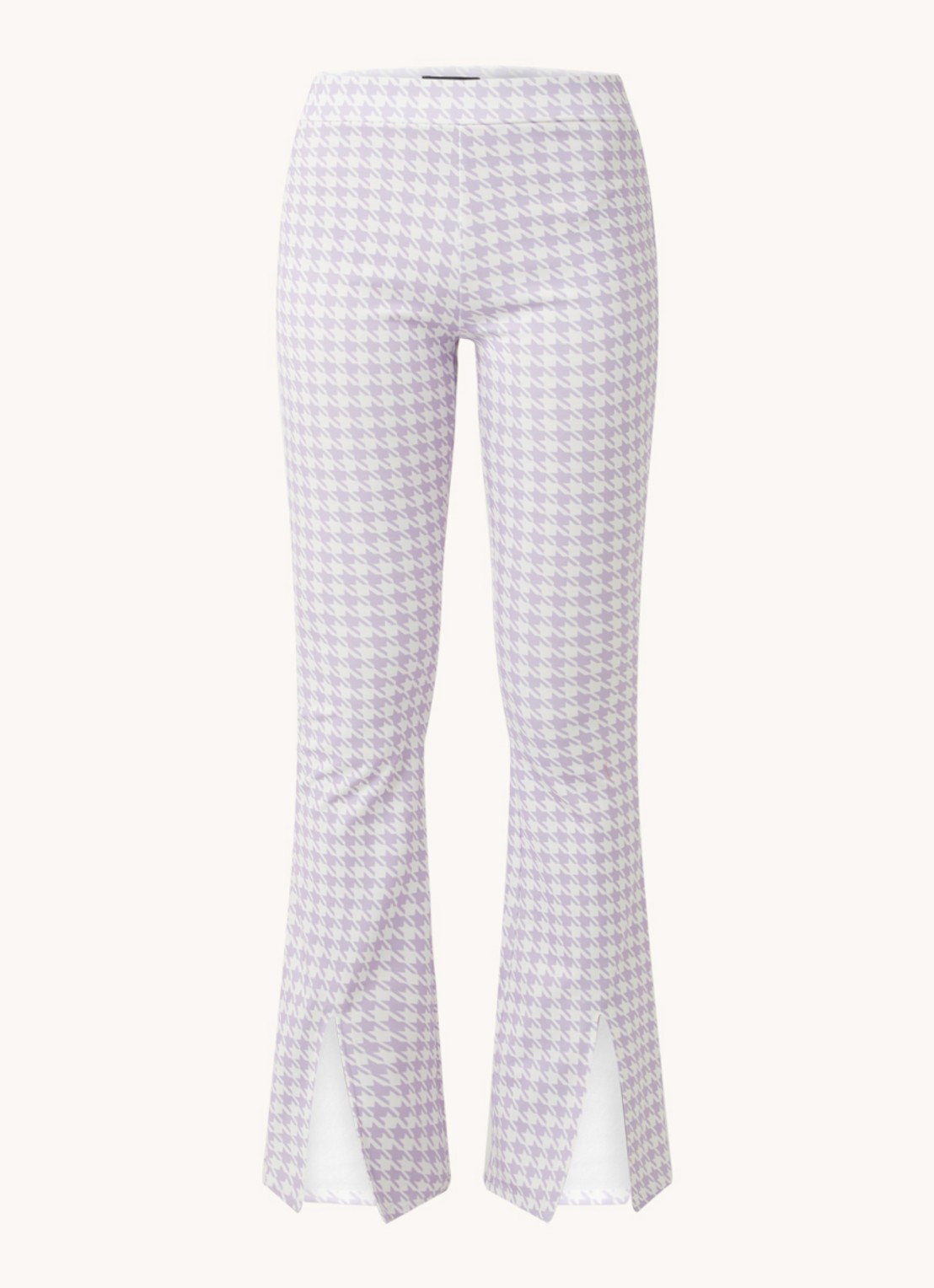 Colourful Rebel Darcy high waist flared fit legging met pied-de-poule dessin - voorkant 3 lila