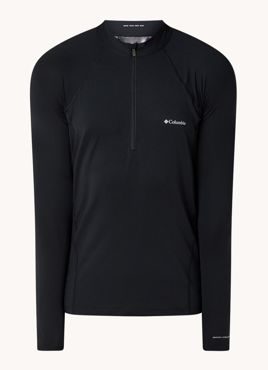 Columbia Trainings longsleeve met halve rits - voorkant 3 zwart