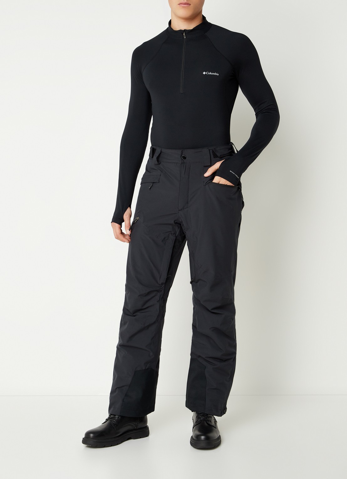 Columbia Trainings longsleeve met halve rits - voorkant 4 zwart