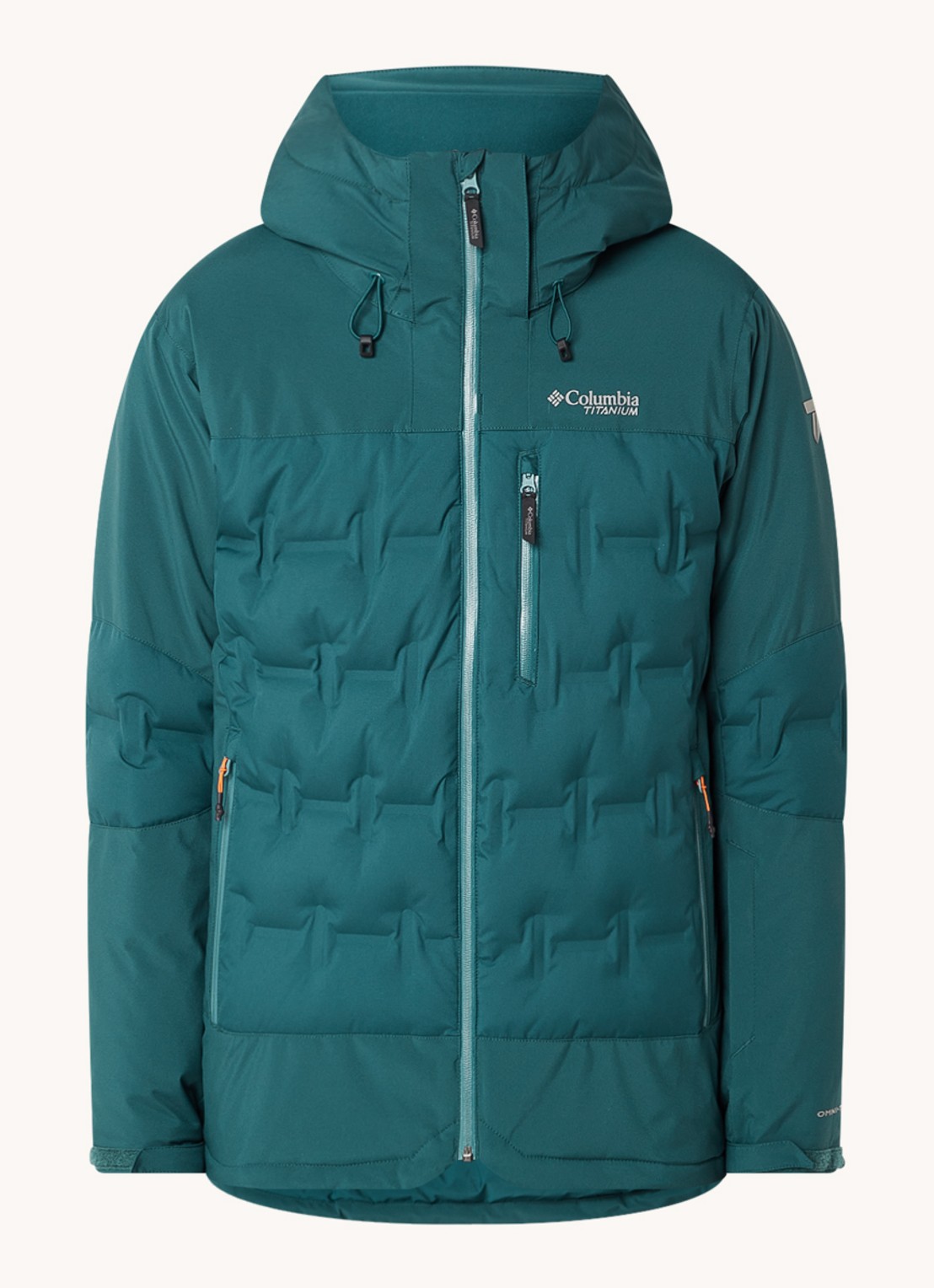 Columbia Wild Card III ski-jas met donsvulling en afneembare capuchon  - voorkant 2 zeegroen