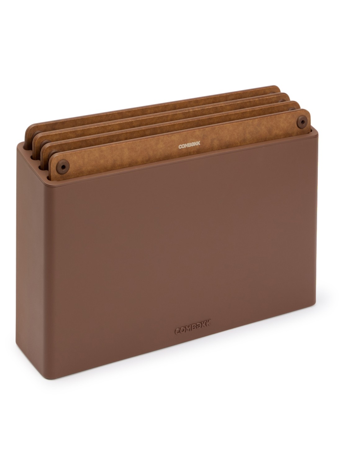Combekk Snijplank 22 x 32 cm set van 4 - voorkant bruin