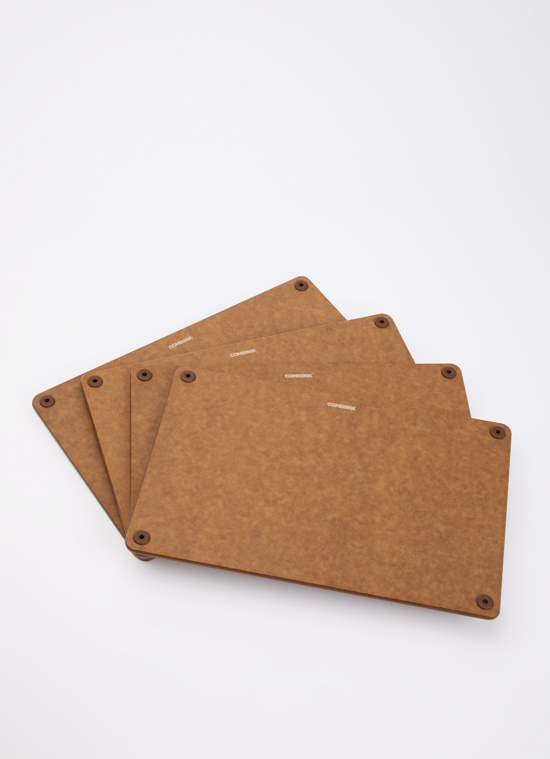 Combekk Snijplank 22 x 32 cm set van 4 - voorkant 2 bruin