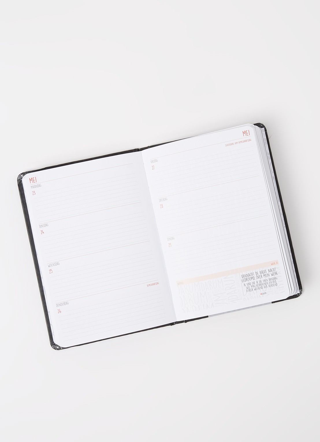 Comello Agenda 2022 - detail 3 zwart