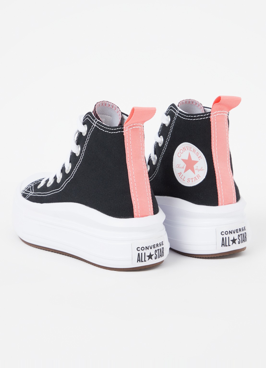 Converse Chuck Taylor All Star Move Platform sneaker van canvas - achterkant 4 zwart